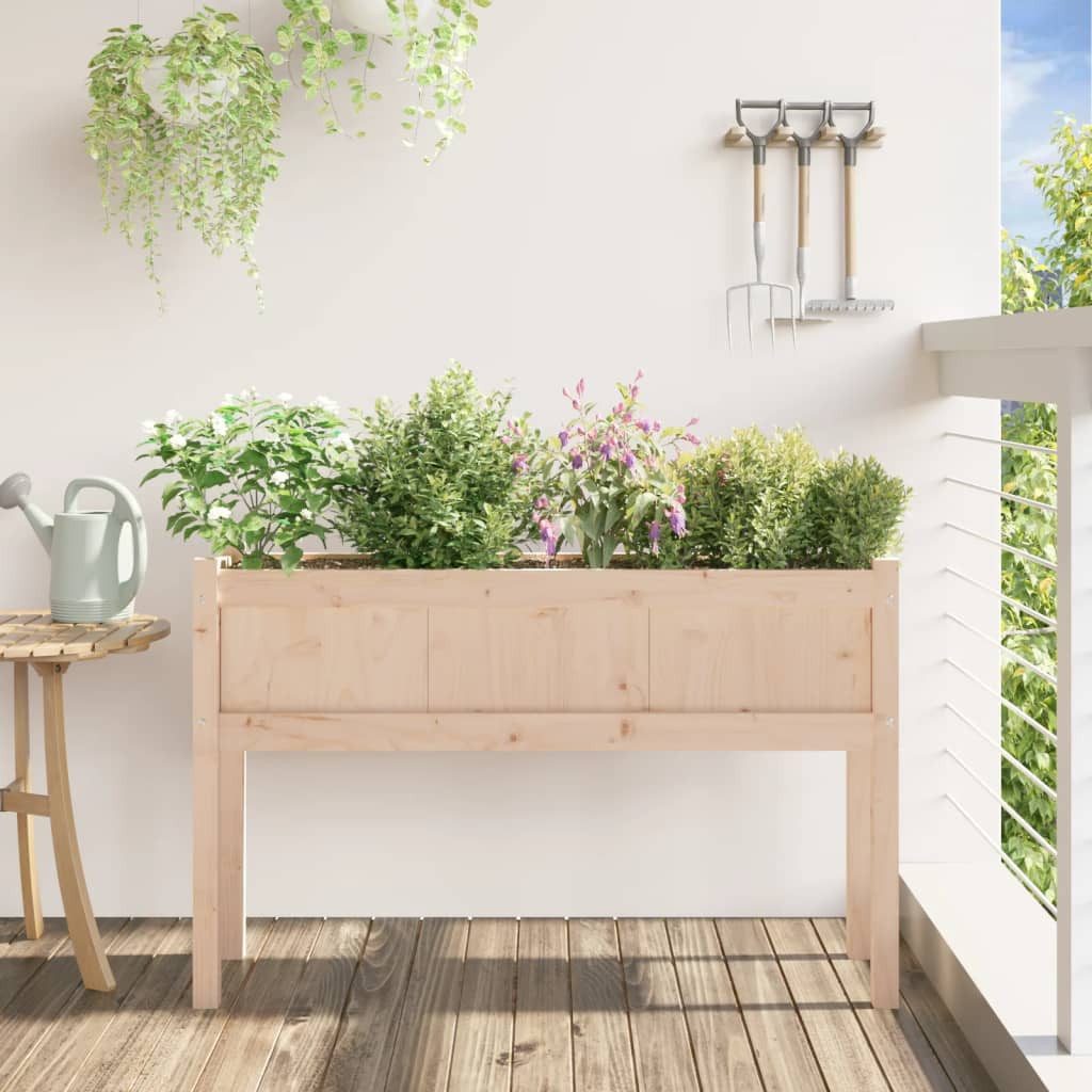 vidaXL Blumentopf Pflanzkübel mit Füßen 110x31x70 cm Massivholz Kiefer (1 St)