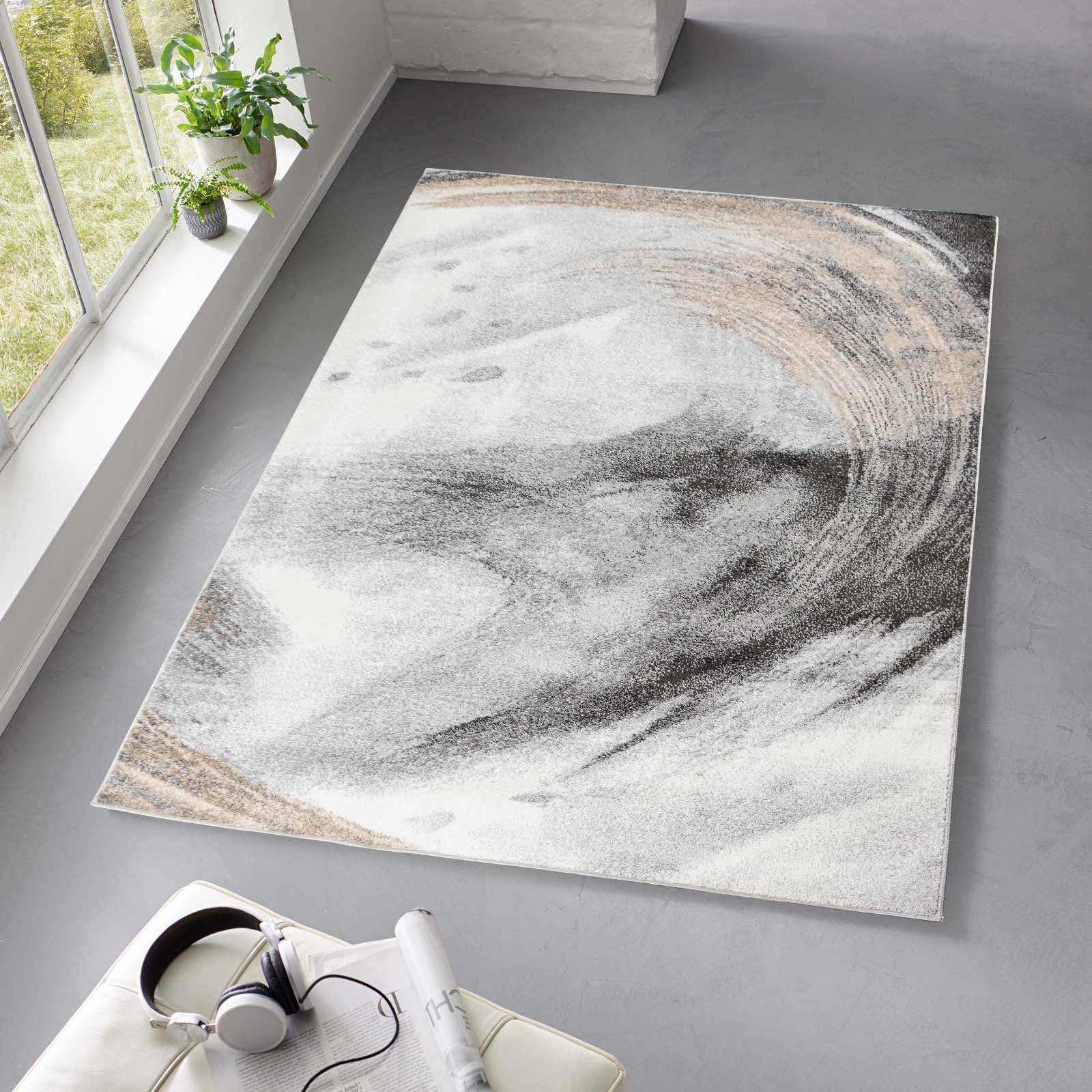 TaraCarpet Teppich Moderner Designerteppich TC-Fashion 6116 Circle in grau, günstig online kaufen