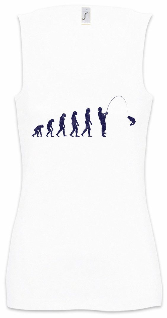 Tanktop Fishing Evolution Ärmelloses Damen T-Shirt Charles Human Menschliche