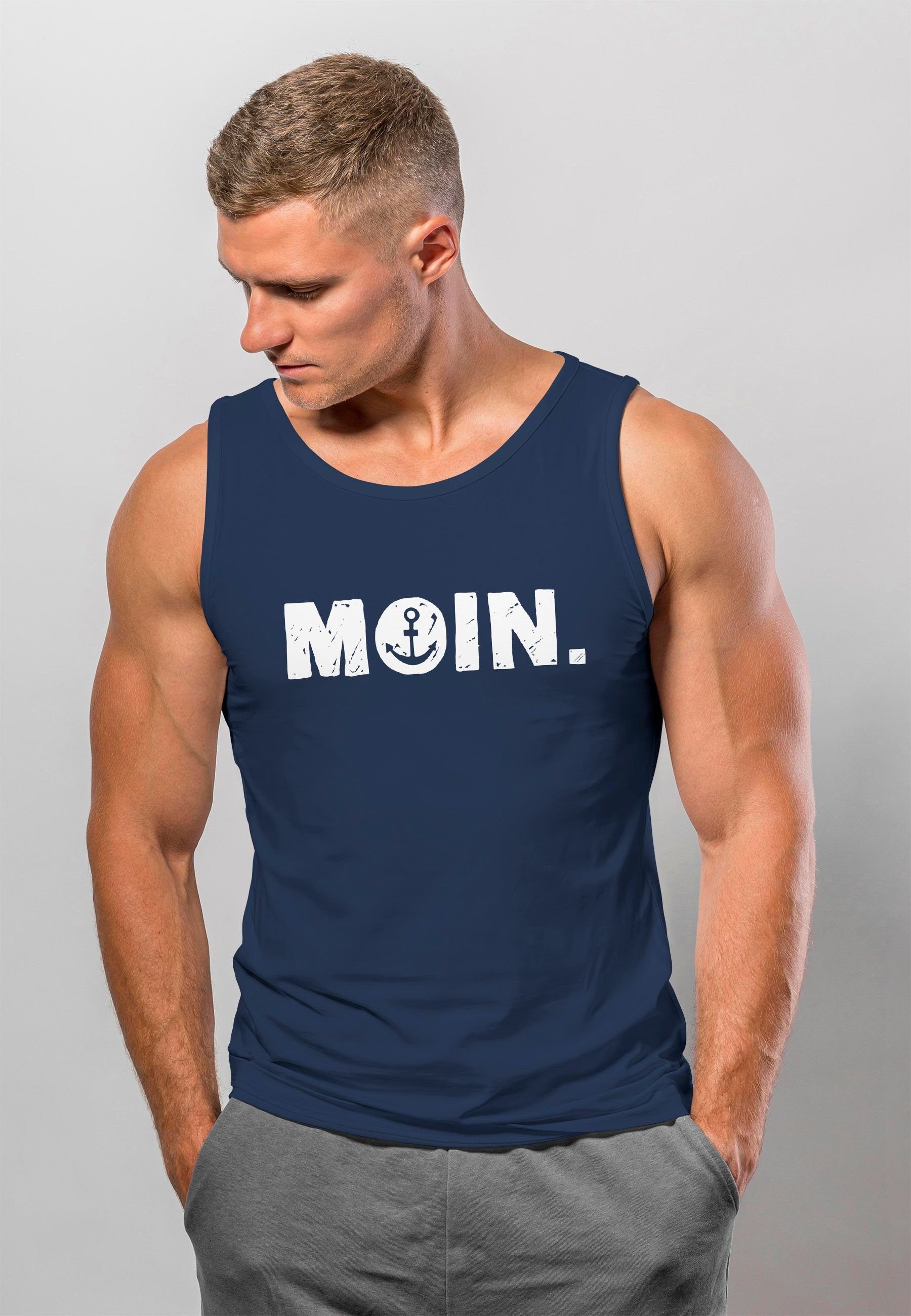 Neverless Tanktop Herren Tank-Top Moin Dialekt Norden Hamburg Anker Print Männer mit Print – Bild 2 von 4