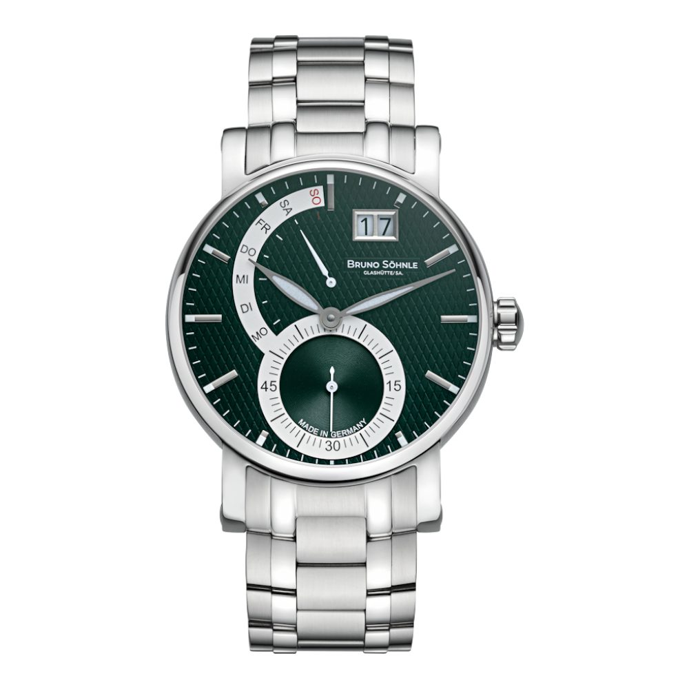 BRUNO SÖHNLE Luxusuhr 17-13073-482, Saphirglas, Grün, Edelstahl, Herren