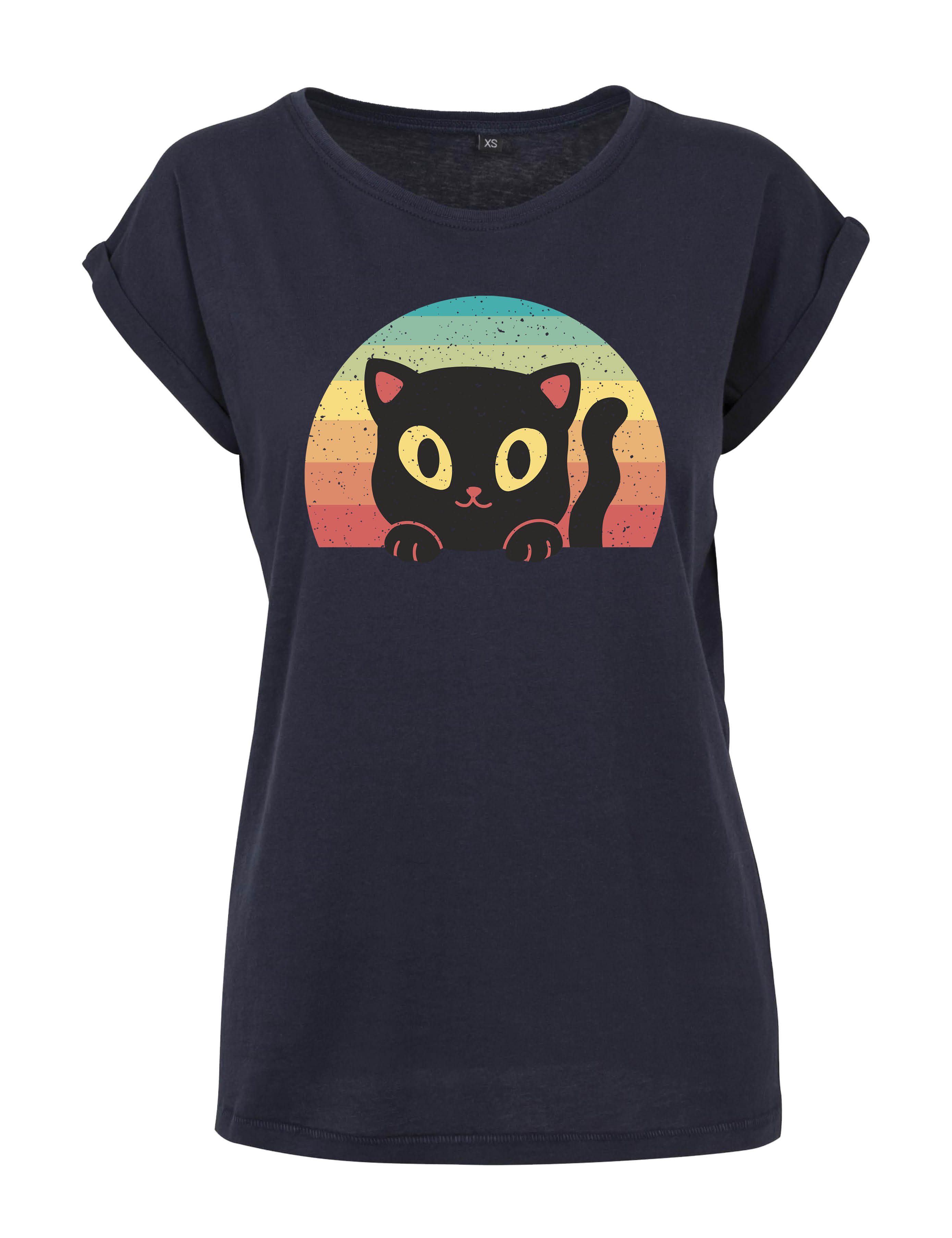 Youth Designz Print-Shirt "Retro Black Cat" günstig online kaufen