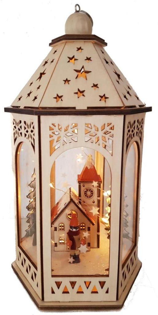 LED Weihnachts-Laterne aus Holz, Höhe 30 cm LED Weihnachts-Laterne aus Holz, Höhe 30 cm