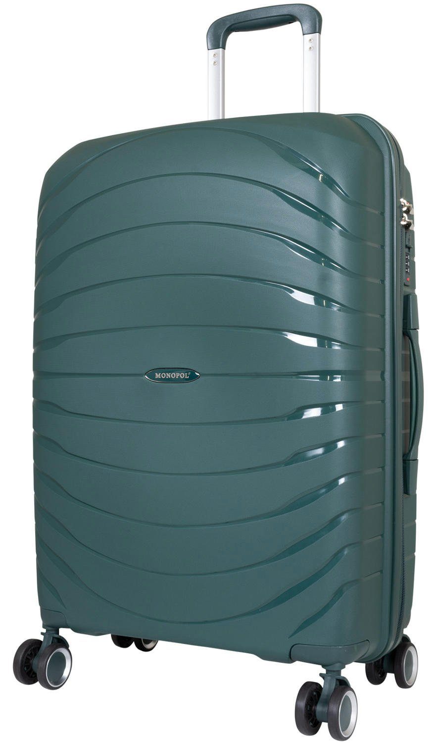 Warenhandel König Hartschalen-Trolley Rethmar, 4 Rollen, farbig einheitliche Griffe, Rollen und Reißverschlüsse