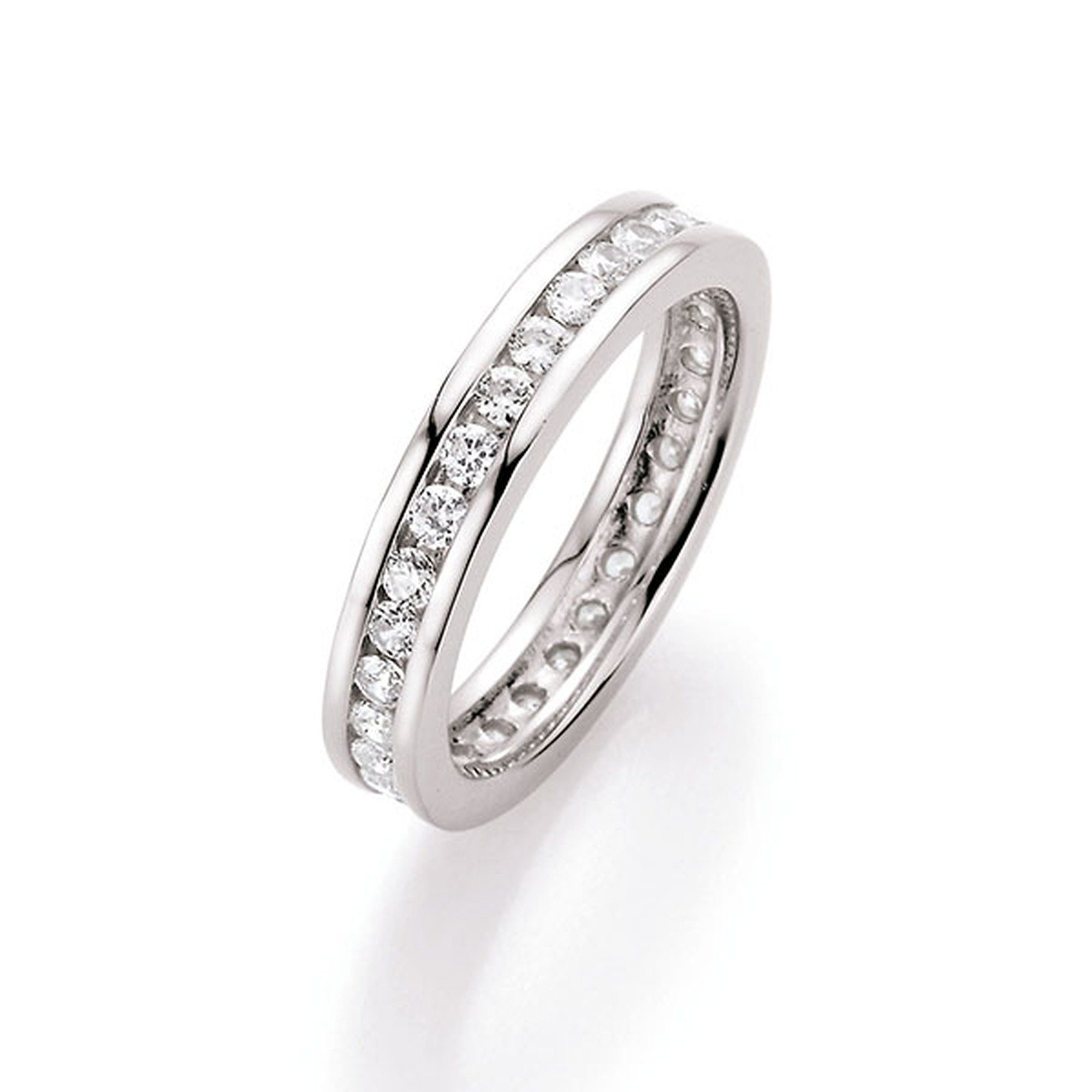 Smart Jewel Silberring Memoire Ring, rundum mit Zirkonia gefasst, Silber 92 günstig online kaufen