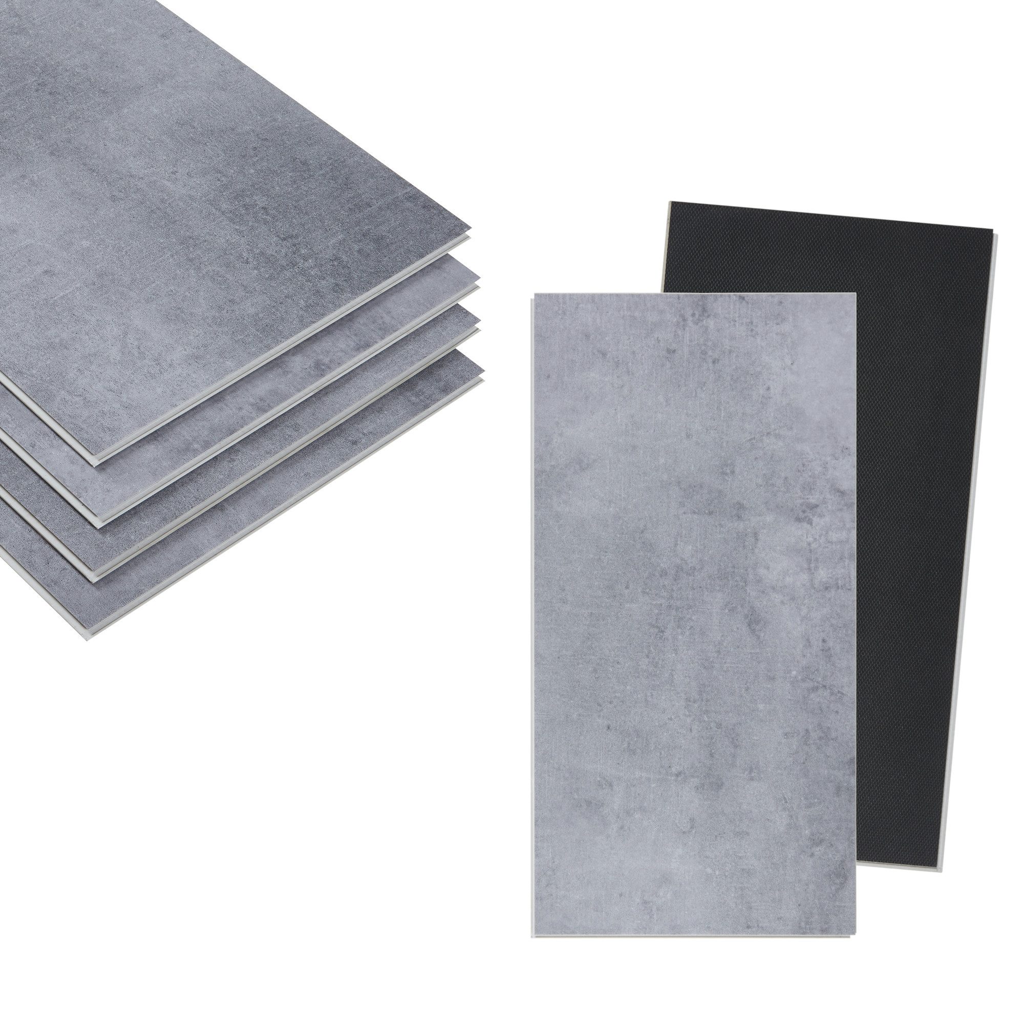 neu.holz Designboden, 10 St., SPC Klickfliesen »Aldire« Bodenfliesen 1,86 m² Betonoptik