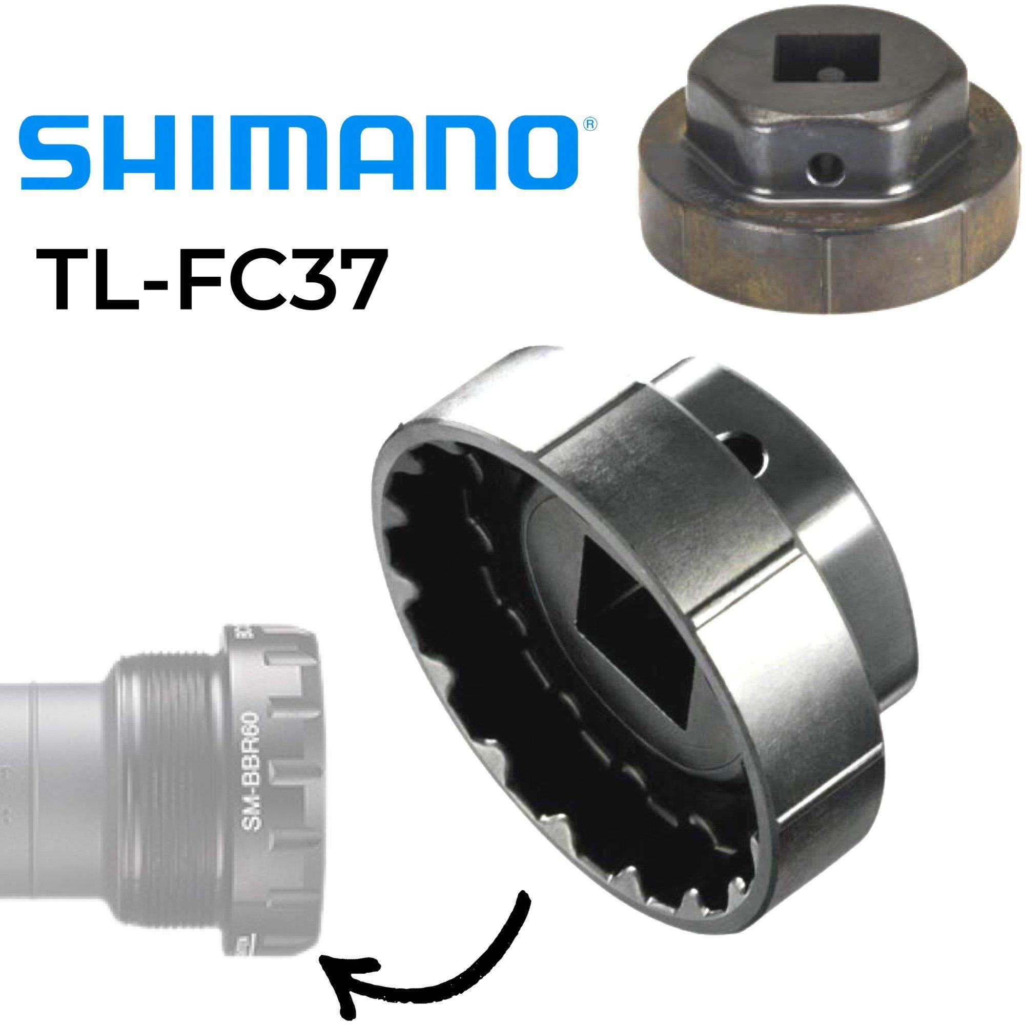 Shimano Fahrrad-Montageständer Shimano Patronen Innenlager-Werkzeug TL-FC37 für SM-BBR60