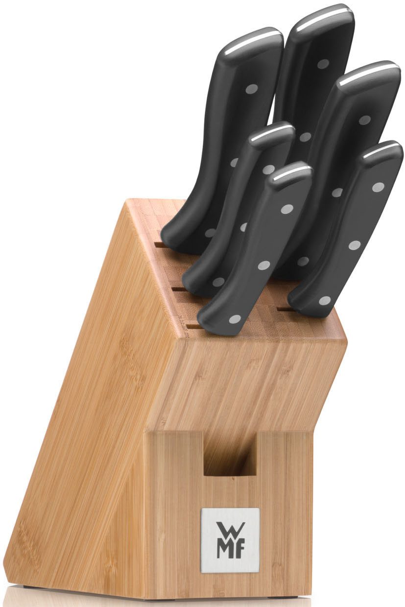 WMF Messerblock Profi Select (7tlg), Klingen aus rostfreiem Spezialklingenstahl, Block aus Bambus
