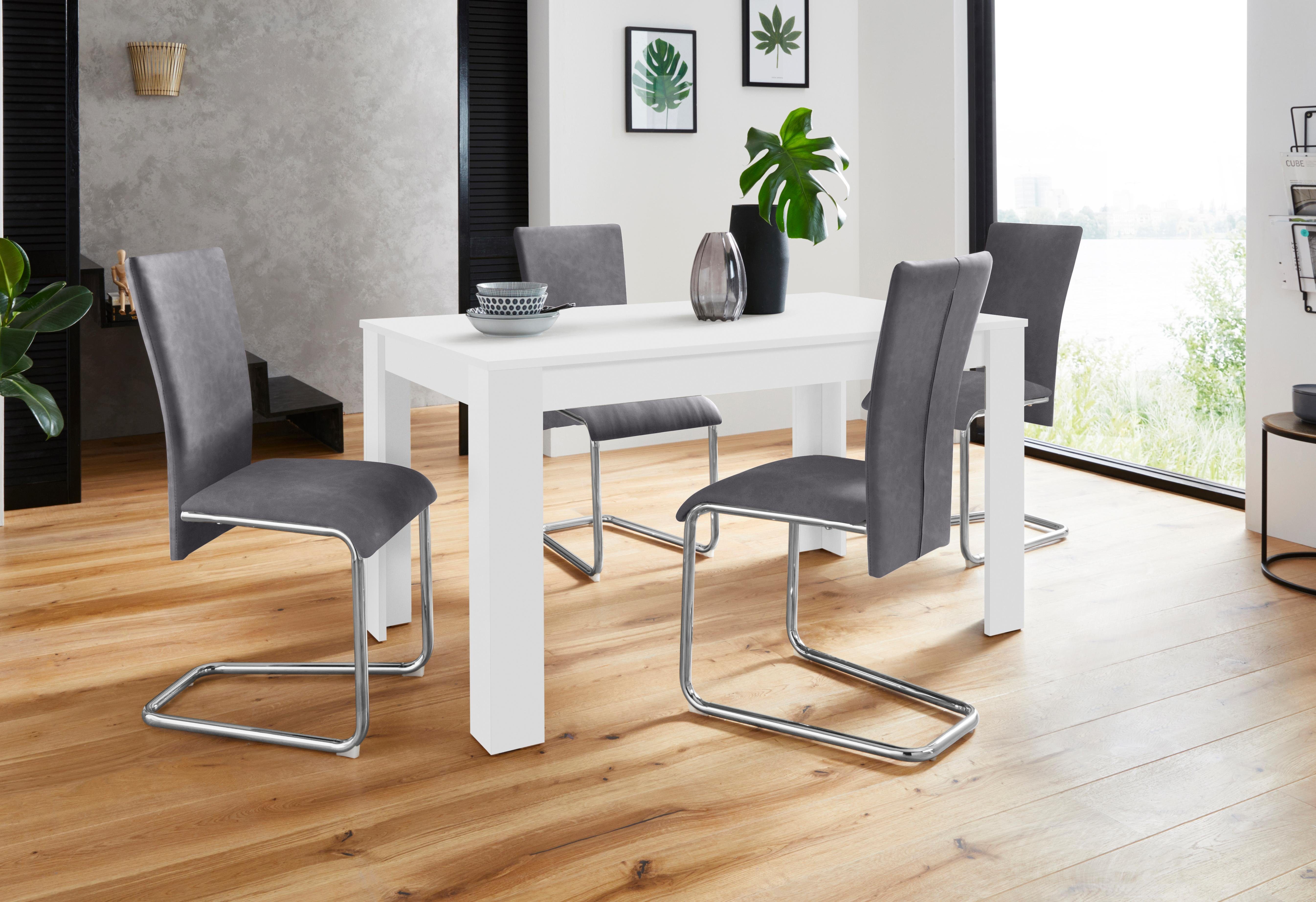 Homexperts Essgruppe »Nick3 Mulan«, (Set, 5 tlg), mit 4 Stühlen, Tisch in weiß, Breite 140 cm online kaufen | OTTO Homexperts Essgruppe »Nick3 Mulan«, (Set, 5 tlg), mit 4 Stühlen, Tisch in weiß, Breite 140 cm online kaufen | OTTO
