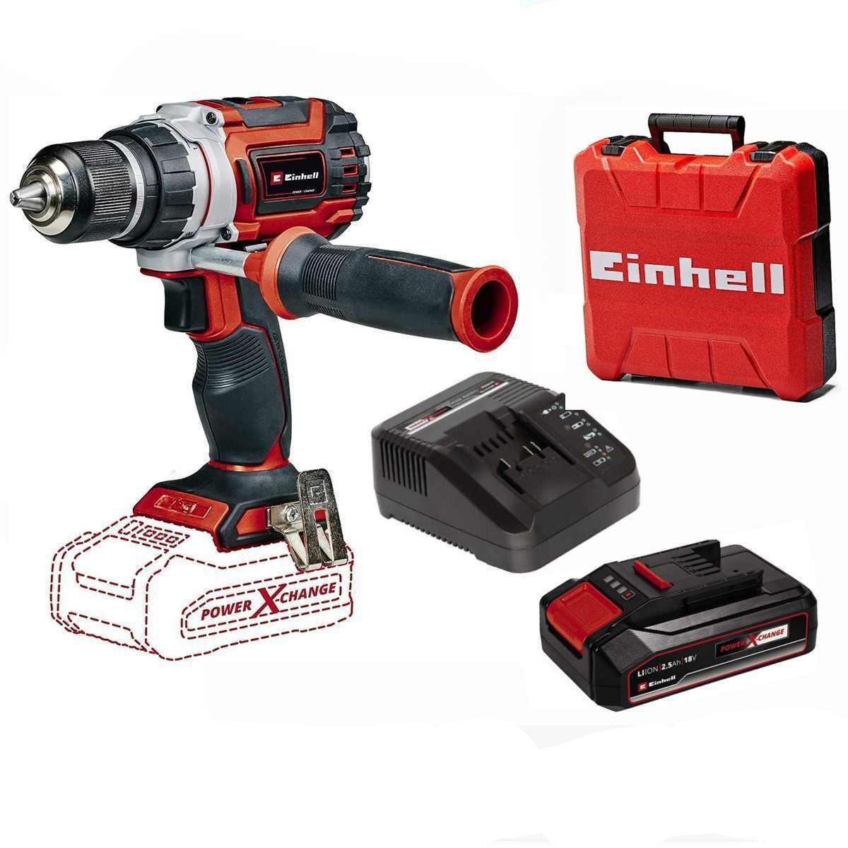 Einhell Akku-Schrauber Bohrschrauber TP-CD 18/60 Li BL - 18V Akku 2.5 Ah + Koffer