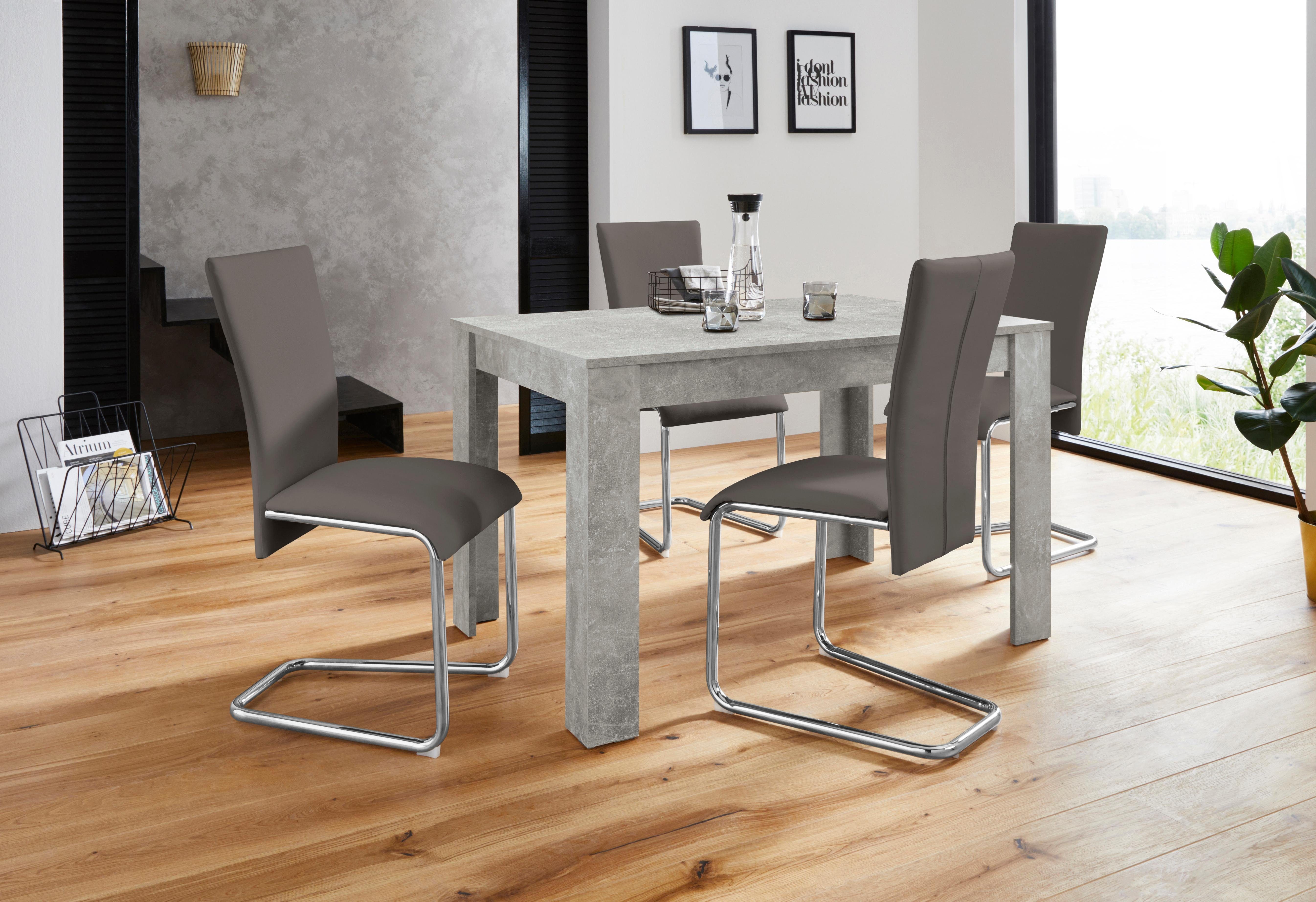 Homexperts Essgruppe »Nick2-Mulan«, (Set, 5-tlg), mit 4 Stühlen, Tisch in  Beton-Optik, Breite 120 cm online kaufen | OTTO
