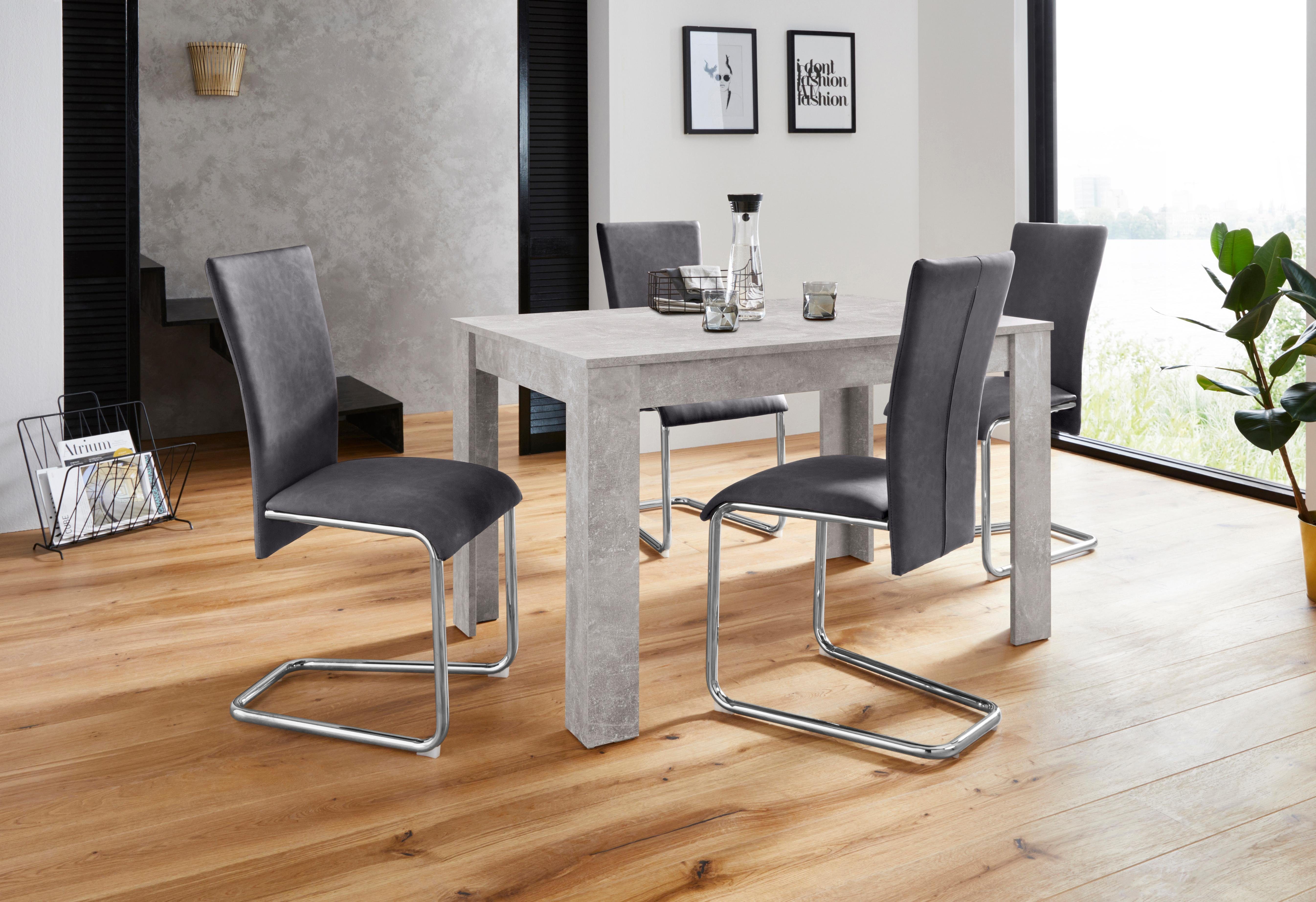 Homexperts Essgruppe »Nick2-Mulan«, (Set, 5-tlg), mit 4 Stühlen, Tisch in  Beton-Optik, Breite 120 cm online kaufen | OTTO