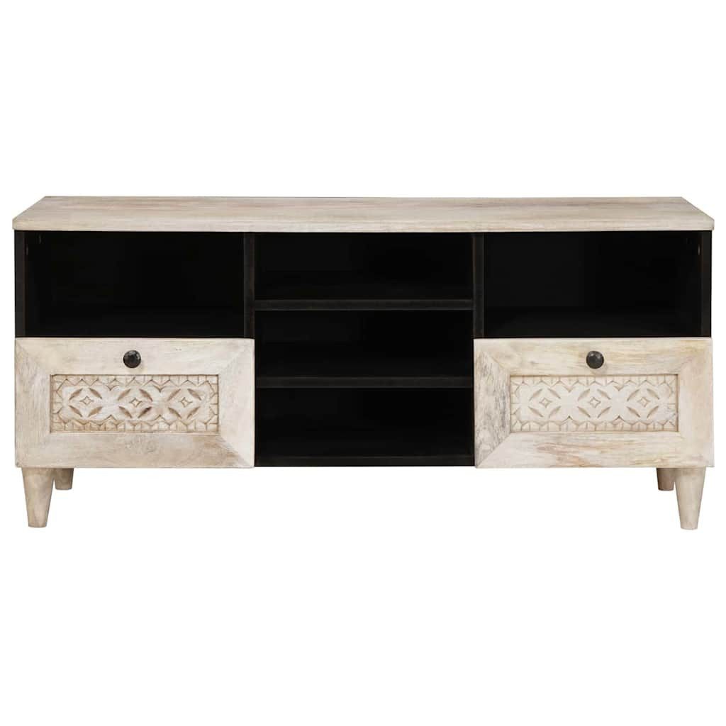 vidaXL TV-Schrank TV-Schränk Bleached White 100 x 33 x 46 cm Massivholz (1-St)