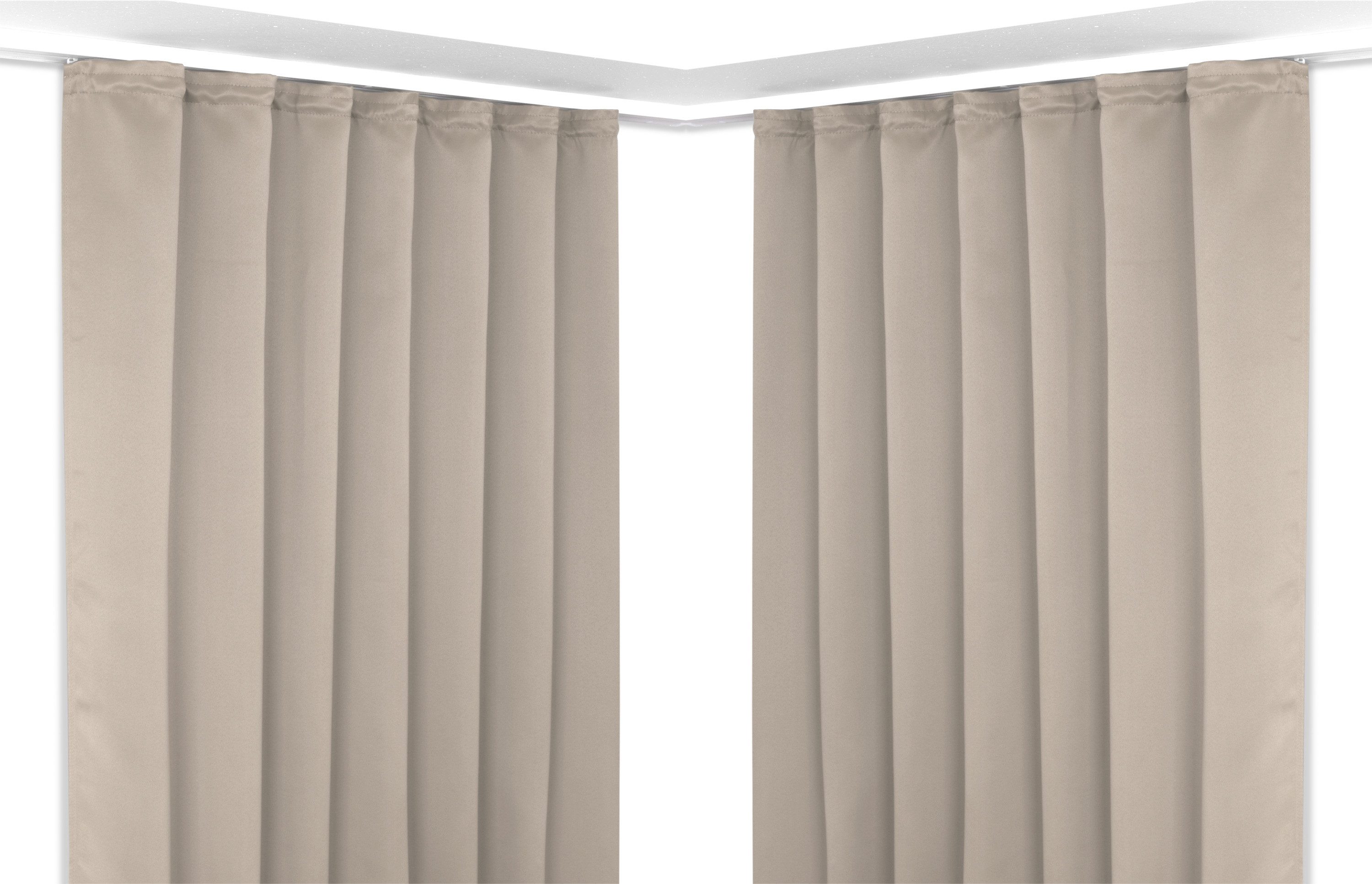 Beautex Verdunkelungsvorhang 2er Set Verdunkelungsgardine mit U-Band, Black günstig online kaufen