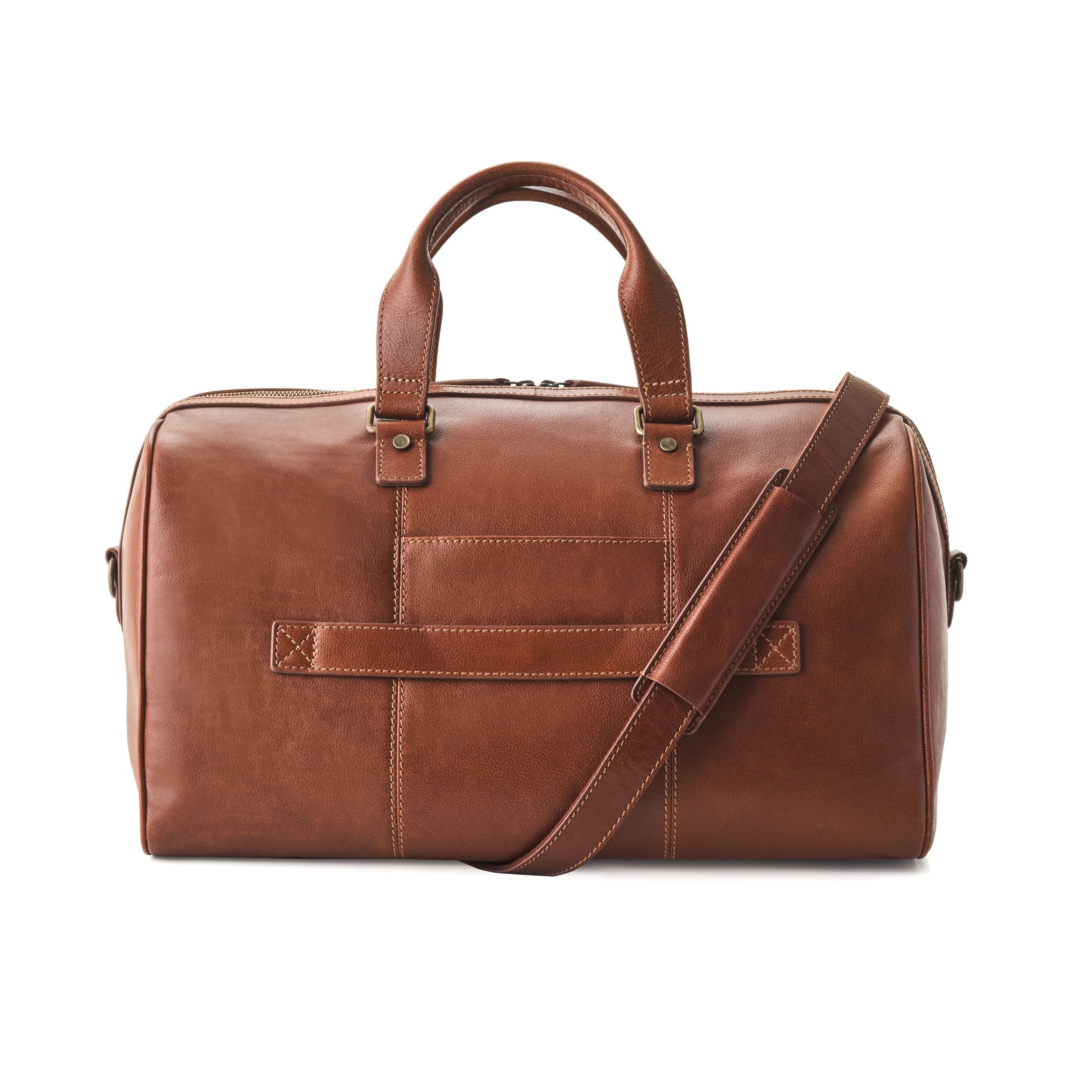DRAKENSBERG Weekender Reisetasche »Romeo« Kastanien-Braun, aus luxuriösem Leder für Damen und Herren, elegant und modern