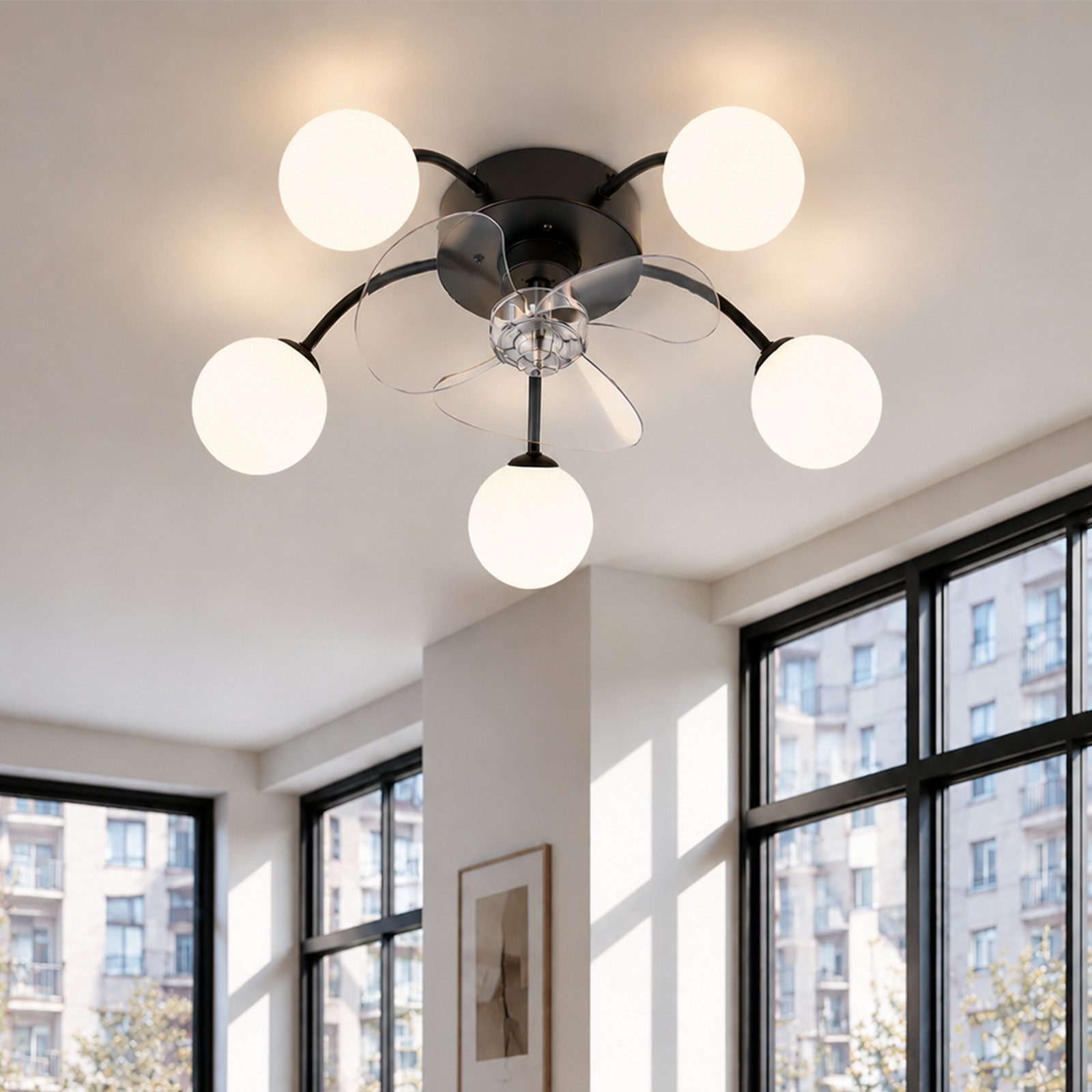 ZMH Deckenventilator mit Beleuchtung G9 - Leise Deckenleuchte Mit Ventilator, Fernbedienung 6 Geschwindigkeiten Timer Schlafzimmer Lampe