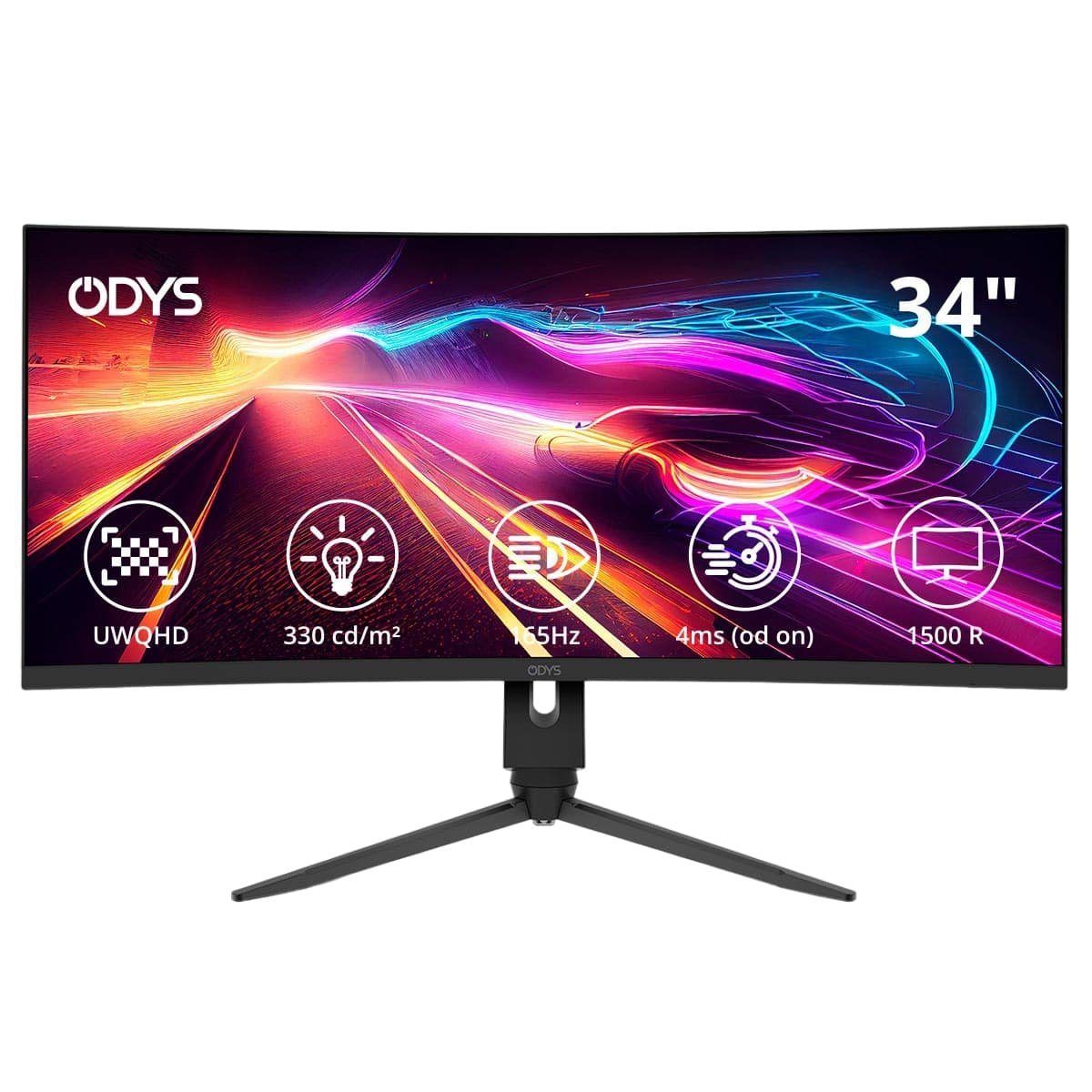 Odys ODYS XP34 PRO Curved Gaming Monitor UWQHD LED-Monitor (86 cm/34 ", 3 ms Reaktionszeit, 165 Hz)