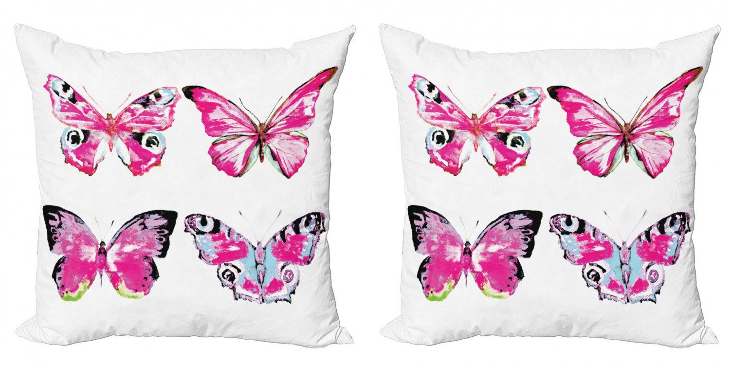Kissenbezüge Modern Accent Doppelseitiger Digitaldruck, Abakuhaus (2 Stück), Aquarell Schmetterlinge