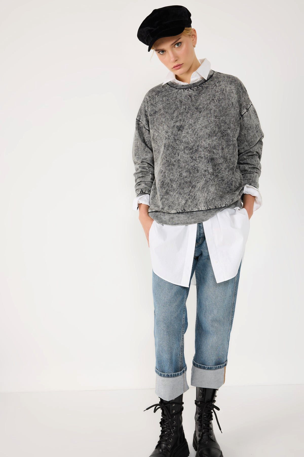 No Matter What Kapuzenpullover Sweatshirt mit Rundhalsausschnitt