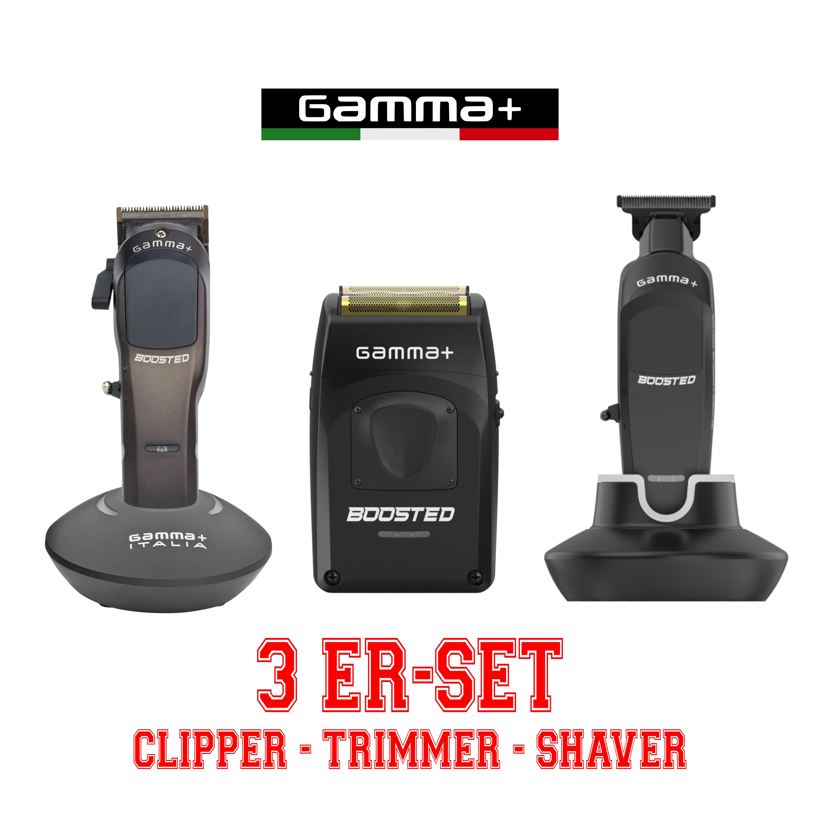 GAMMA+ Haarschneider Gamma+ Boosted Clipper + Boosted Trimmer + Boosted Shaver