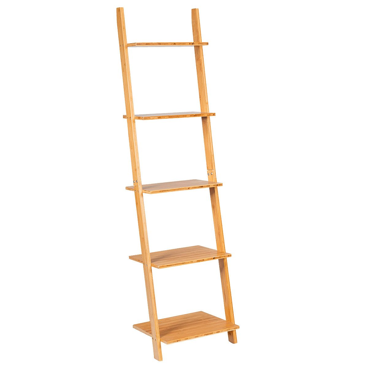 COSTWAY Leiterregal, Bücherregal 5 Ebenen, Bambus, günstig online kaufen