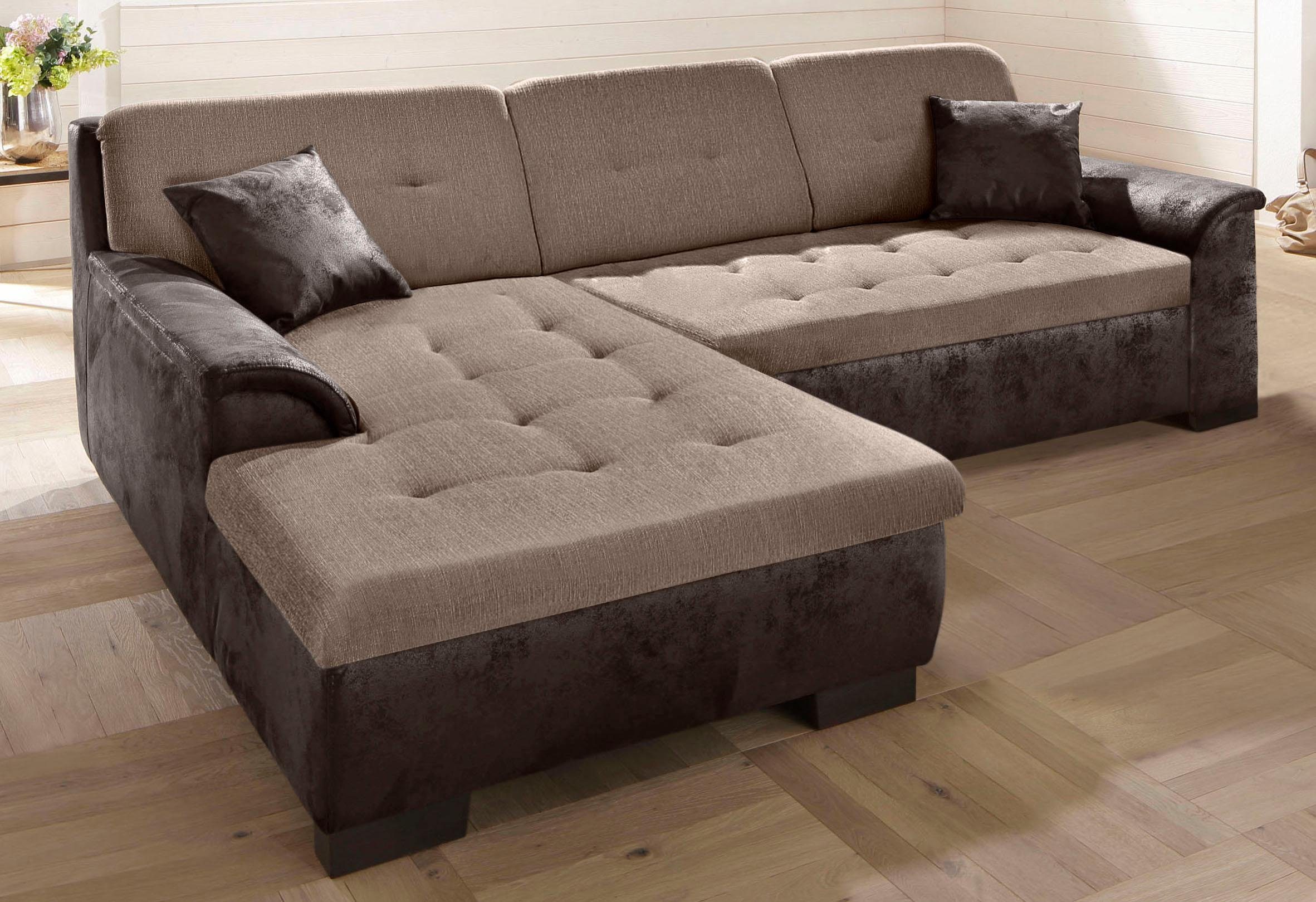 Home affaire Ecksofa BERGEN 267x178 cm, elegantes Design, whlw. mit Bettfunktion L-Form