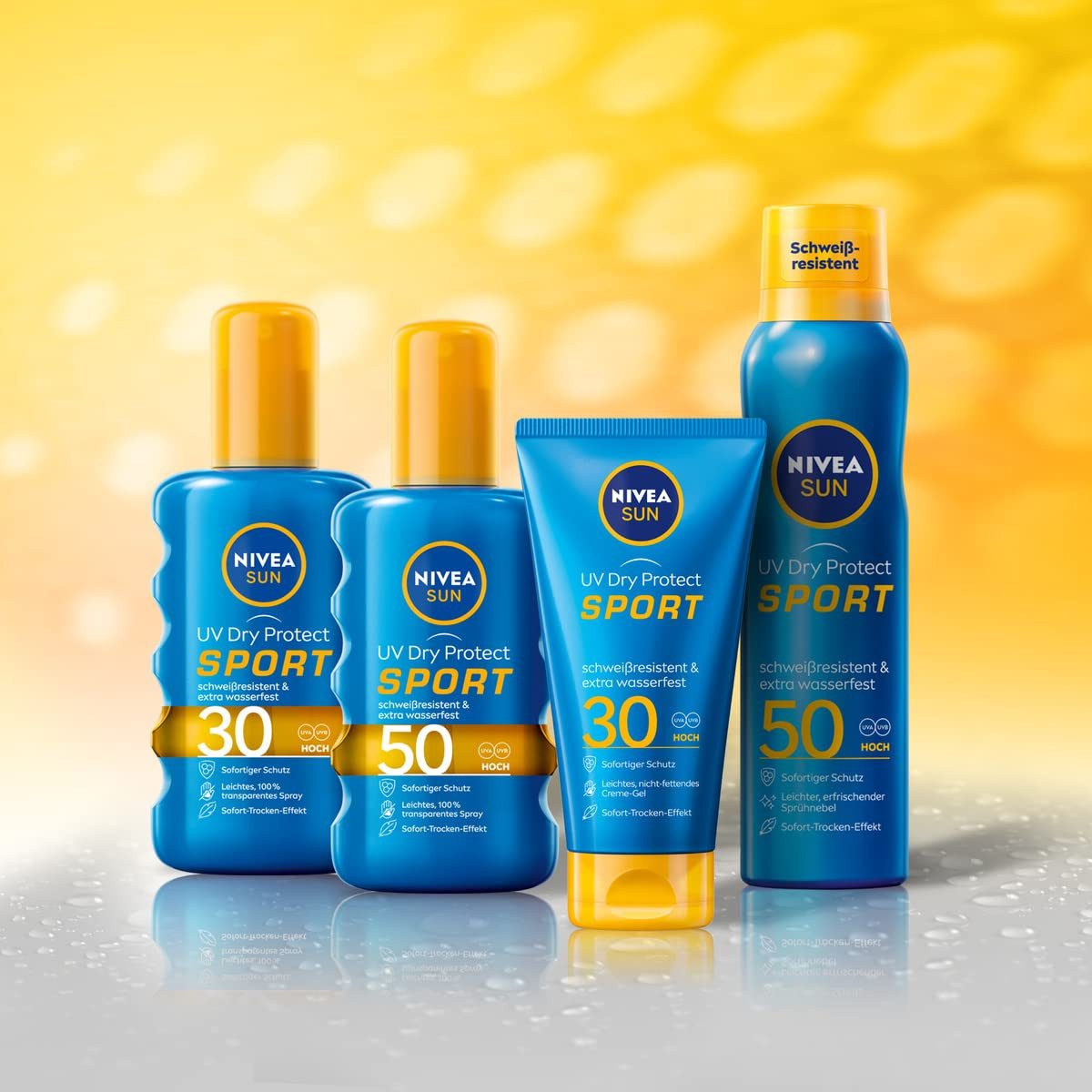 Nivea Sonnenschutzspray UV Dry Protect Sport erfrischendes Spray LF50, 200 ml, 1-tlg.