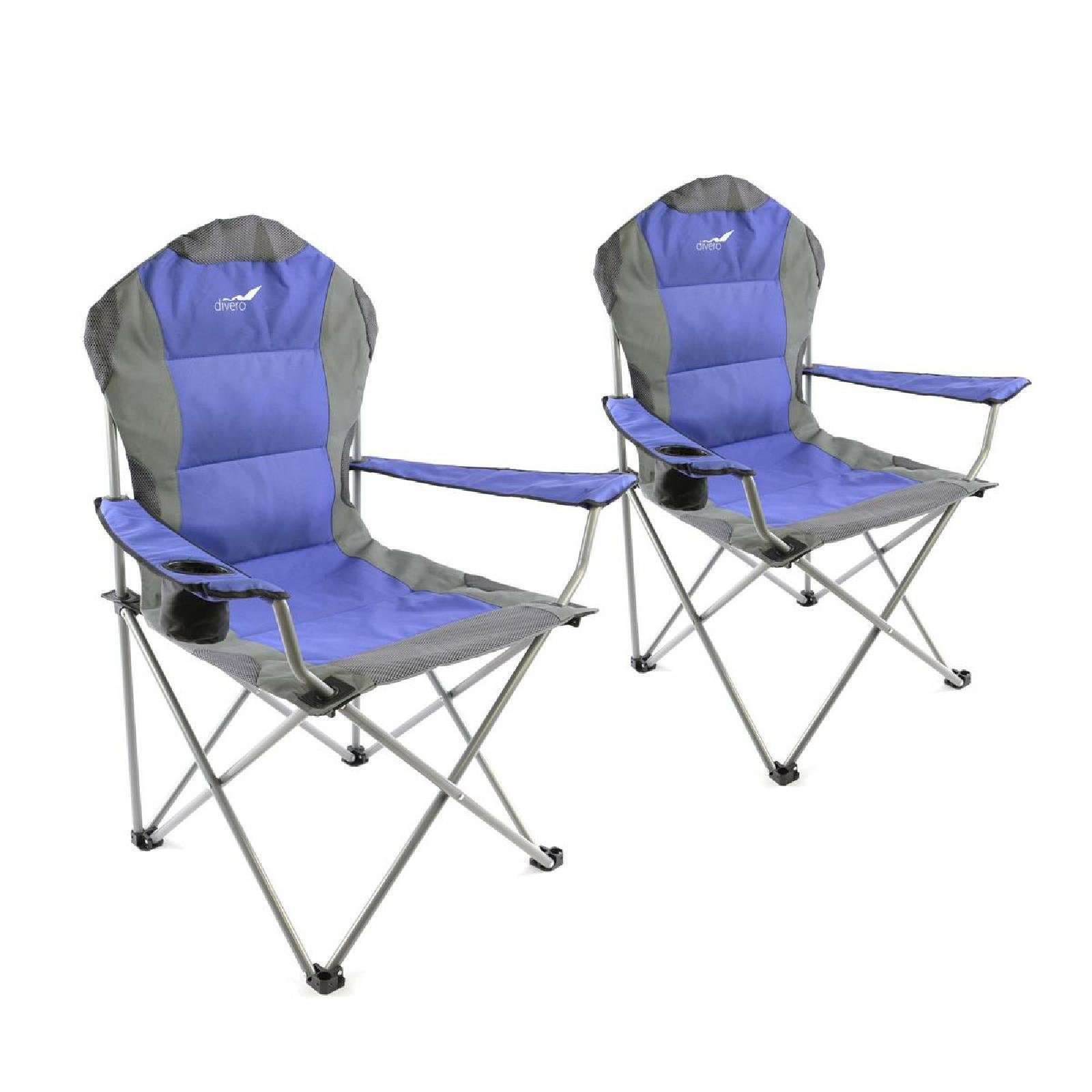 Gartenstuhl 2x Angelstuhl Getränkehalter Campingstuhl klappbar