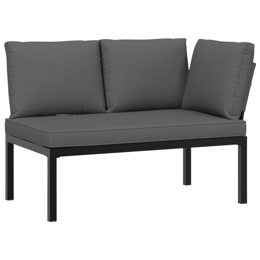 vidaXL Gartenbank Gartenbank mit Kissen Schwarz Aluminium (1-St)