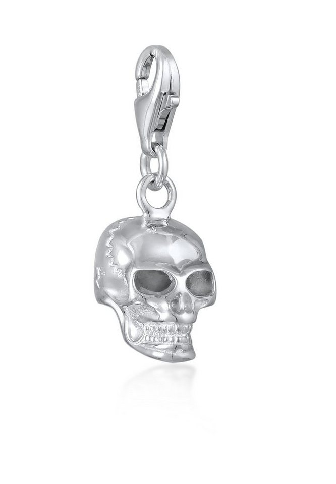 Nenalina Charm-Einhänger Totenkopf Anhänger 925 Silber, In sehr