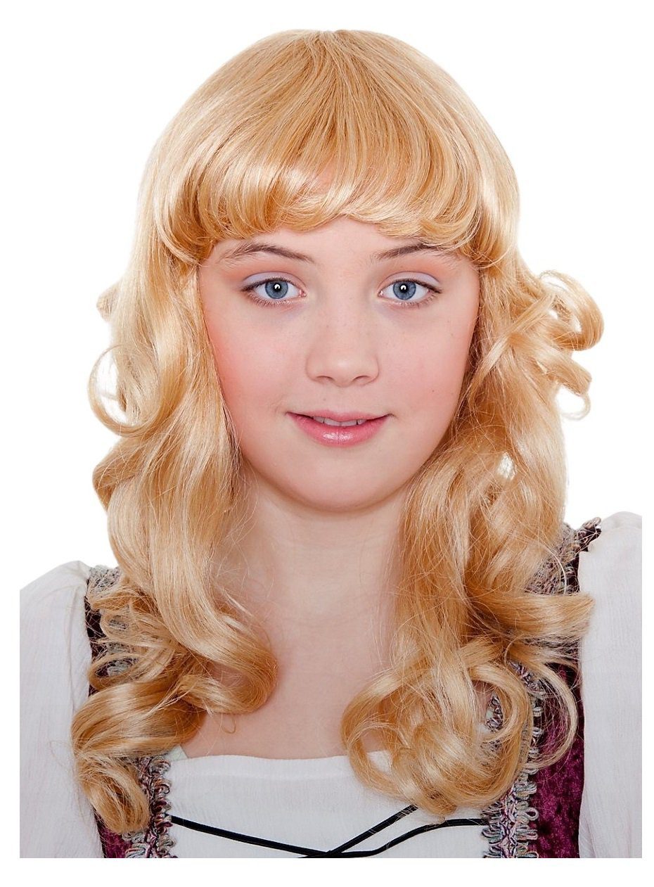 Kostüm-Perücke Langhaar Kinderperücke goldblond - für Fasching