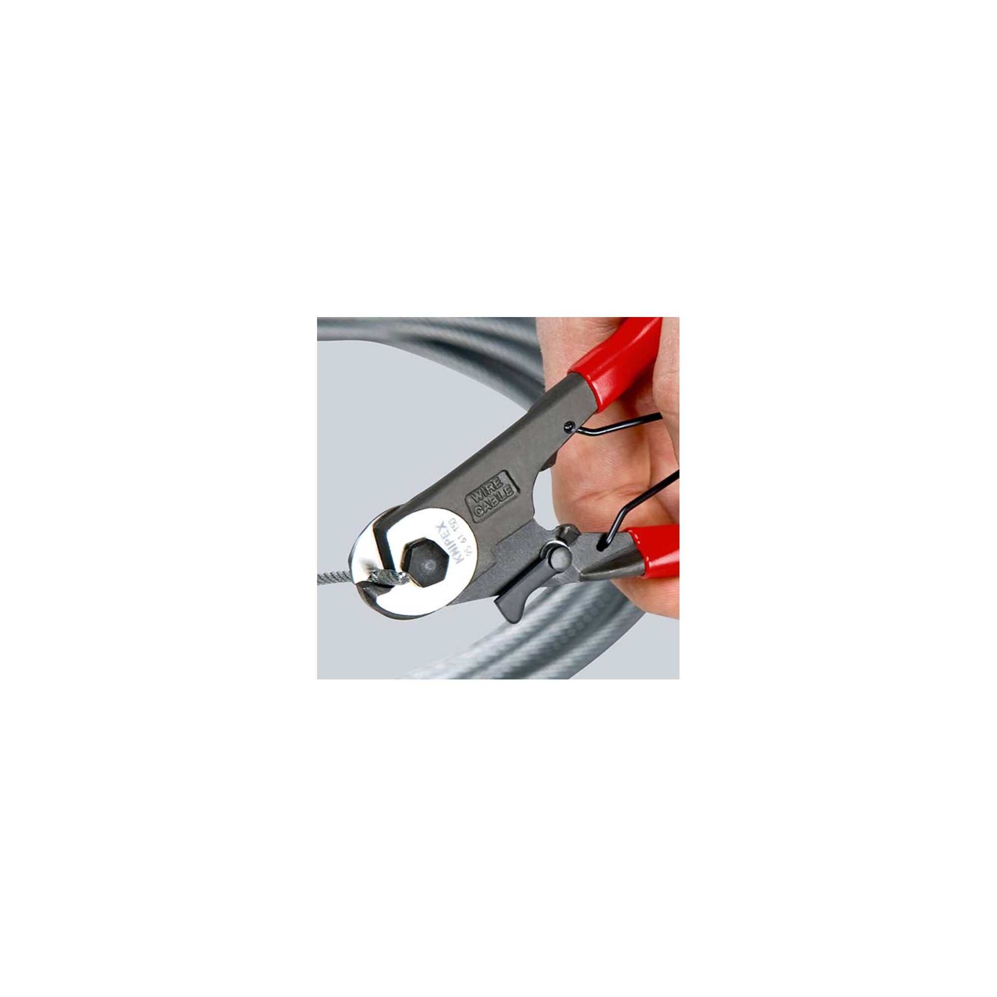 Knipex Crimpzange KNIPEX 95 61 150 Bowdenzugschneider mit Kunststoff überzogen schwarz