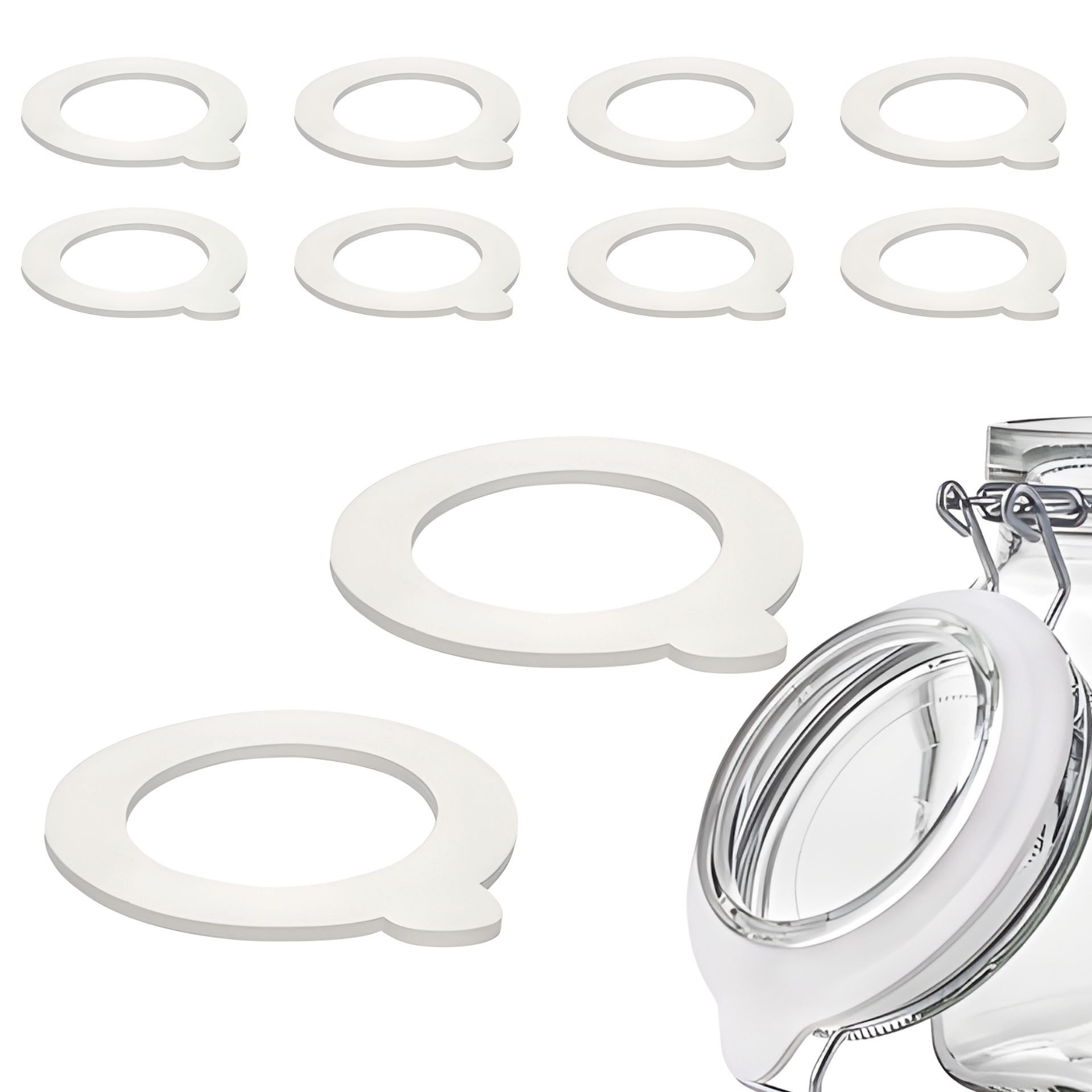mikken Einkochring 10x Gummiringe 52x80 mm für Bügelgläser – Dichtungsringe weiß, Ersatz-Einkochringe für Bügelgläser