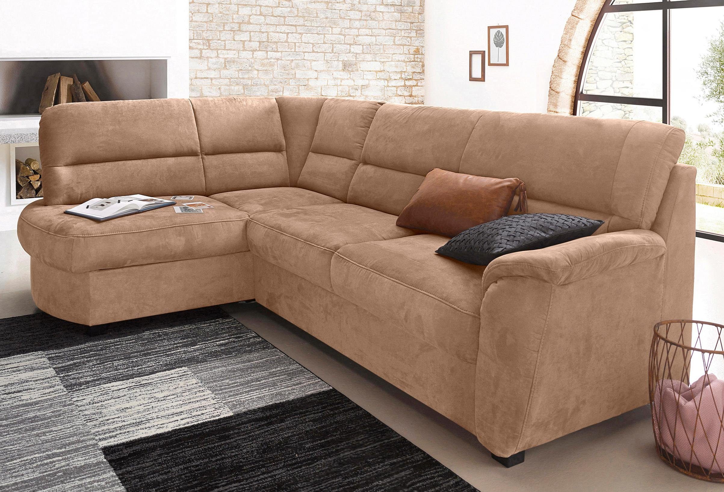 sit&more Ecksofa Pandora L-Form, wahlweise mit Bettfunktion und Bettkasten