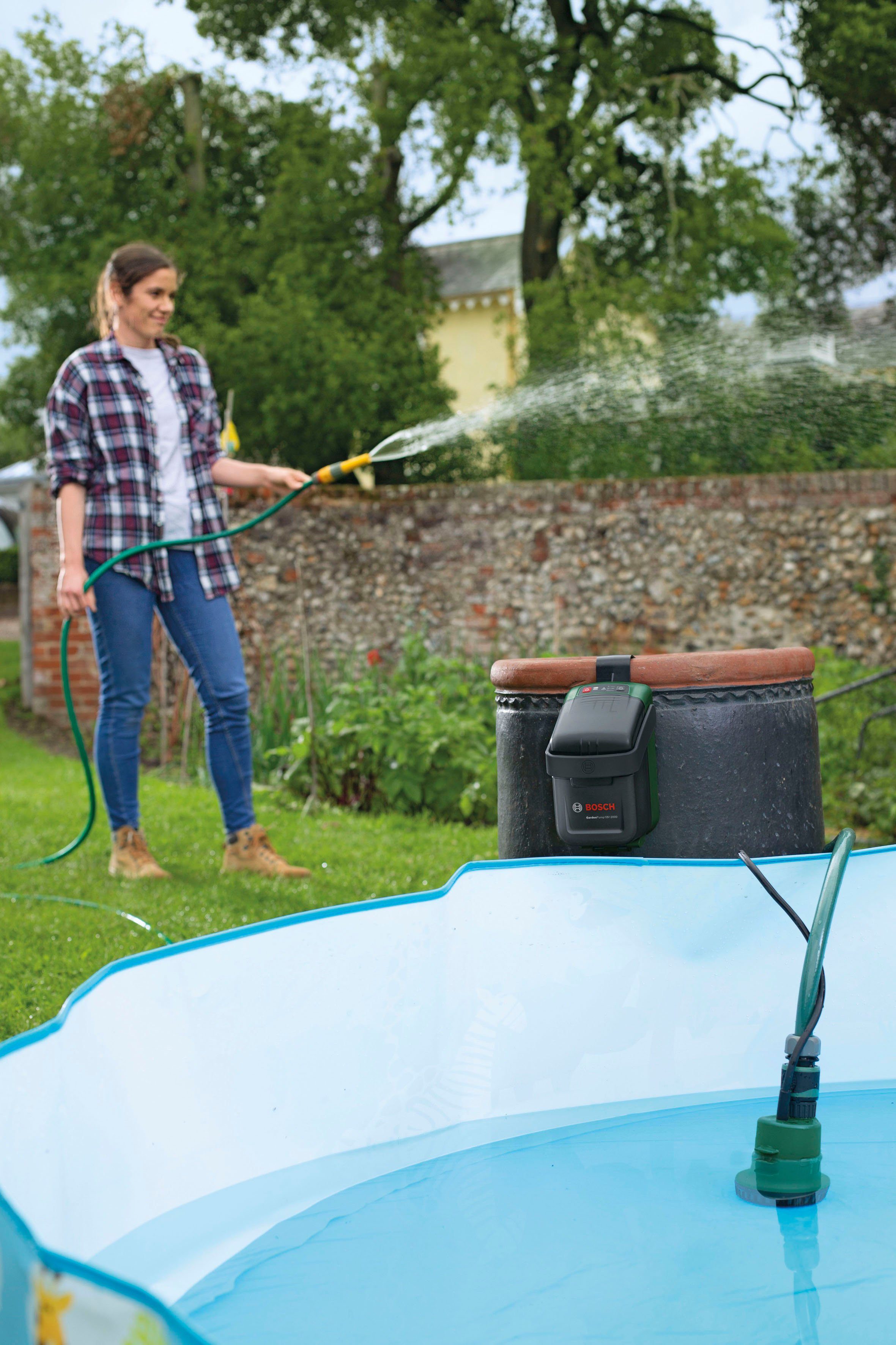 Bosch Home & Garden Akku-Gartenpumpe GardenPump 18V-2000, ohne Akku