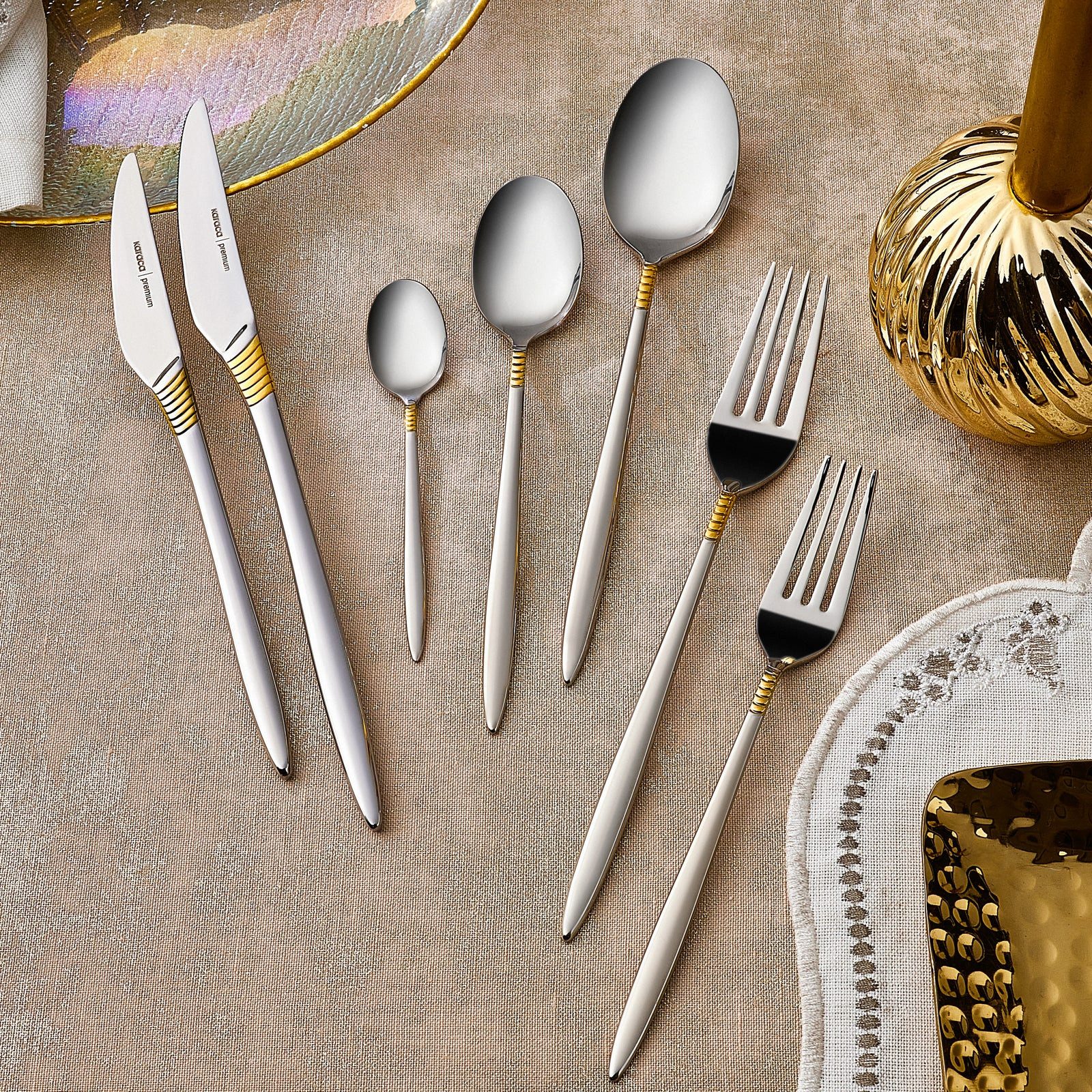 Karaca Besteck-Set Karaca Cleopatra Premium 84-teiliges Besteckset für 12 Personen