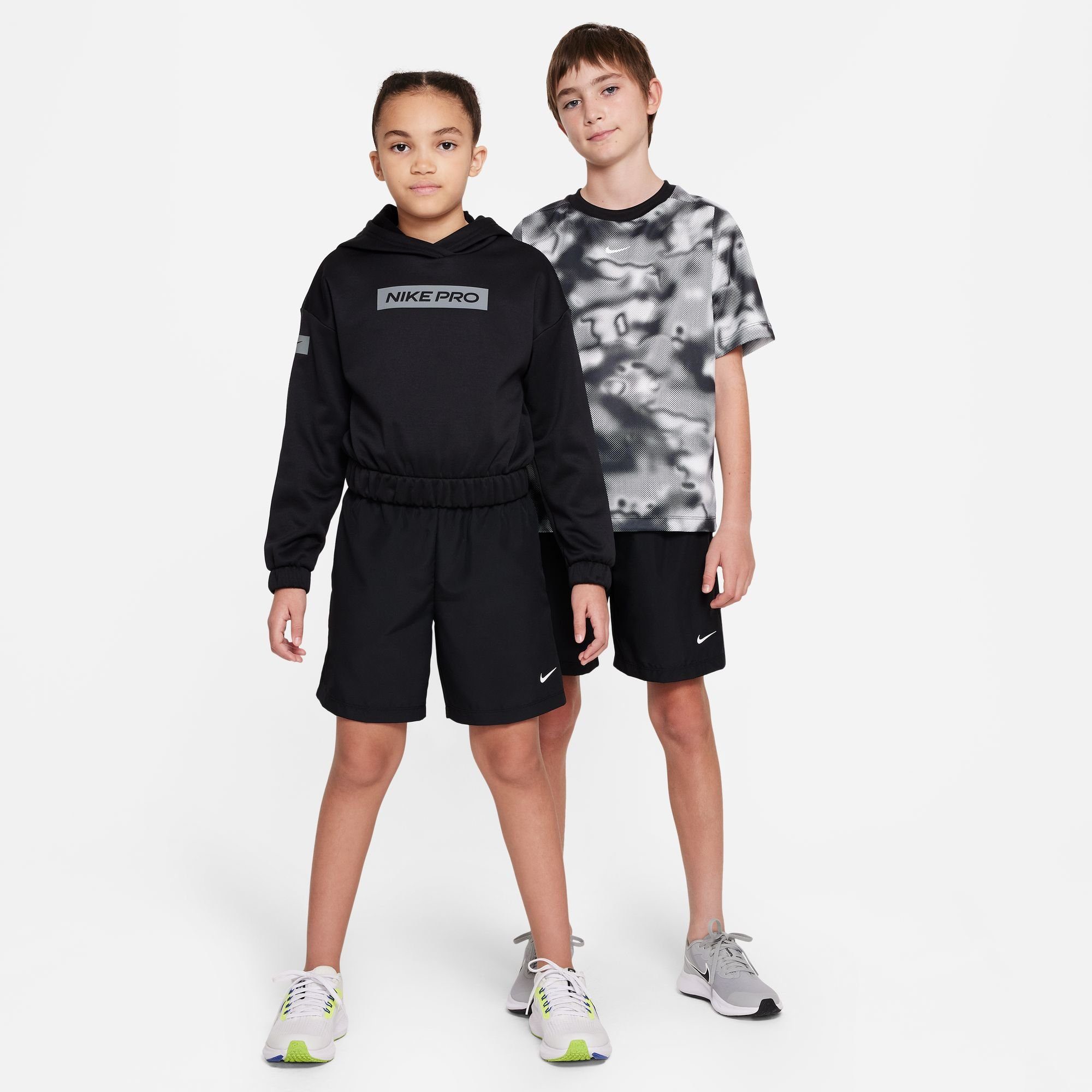 Trainingsshorts KIDS' BLACK/WHITE TRAINING SHORTS Nike BIG DRI-FIT (BOYS) MULTI+