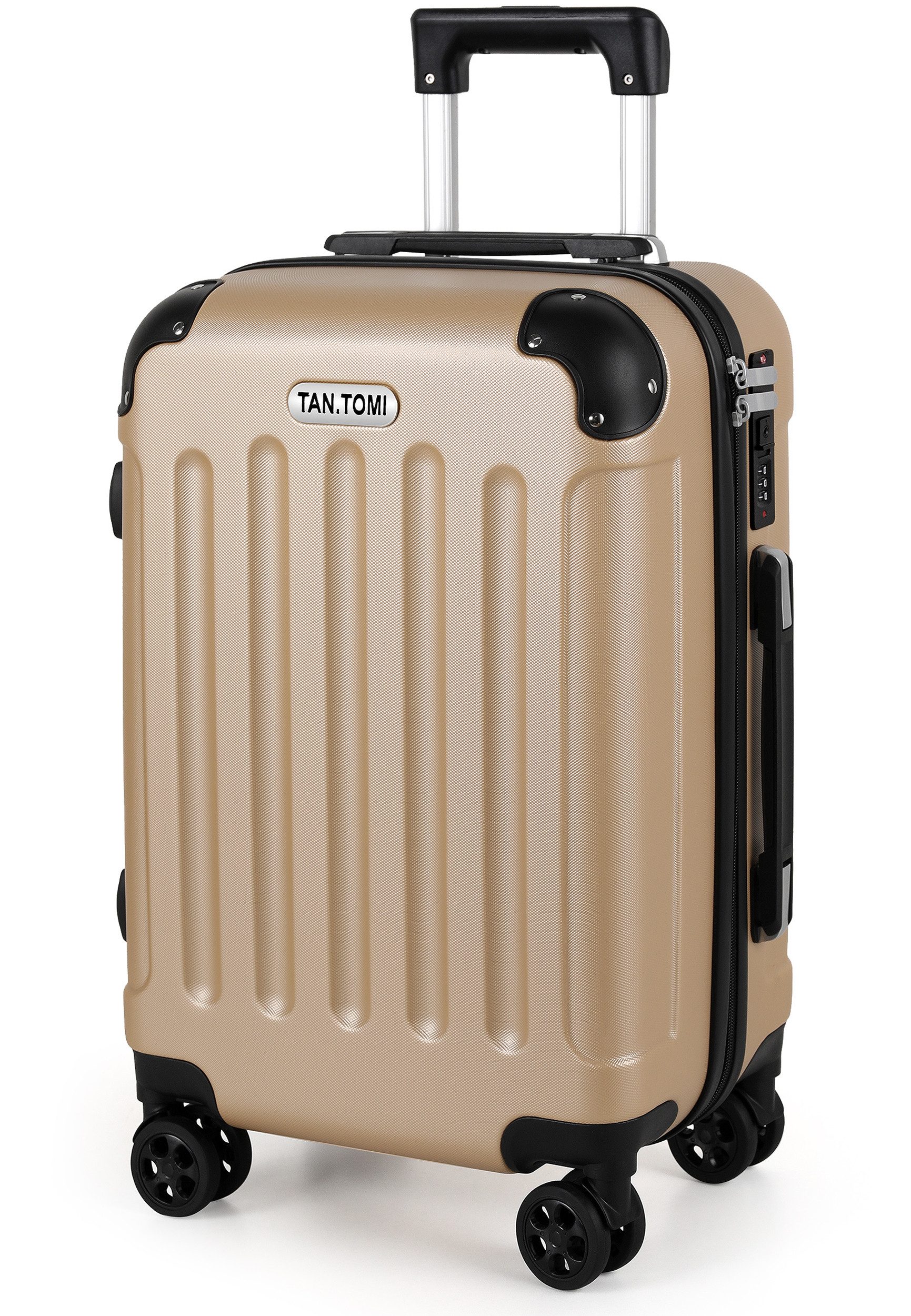 TAN.TOMI Hartschalen-Trolley Hartschalen-Koffer Trolley Rollkoffer Reisekoffer Handgepäck, 4 Rollen, Trolley Rollkoffer Reisekoffer, Zahlenschloss, 56/66/76 cm, 41/65/95 L