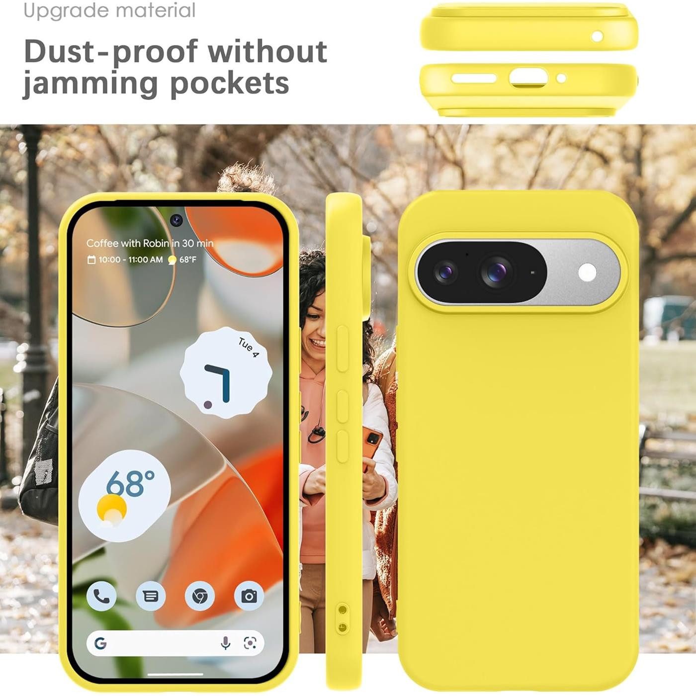 CoolGadget Handyhülle Silikon Colour Series Slim Case für Google Pixel 9 6,3 Zoll, Hülle weich Handy Cover für Pixel 9 Schutzhülle Innenfleece – Bild 4 von 5