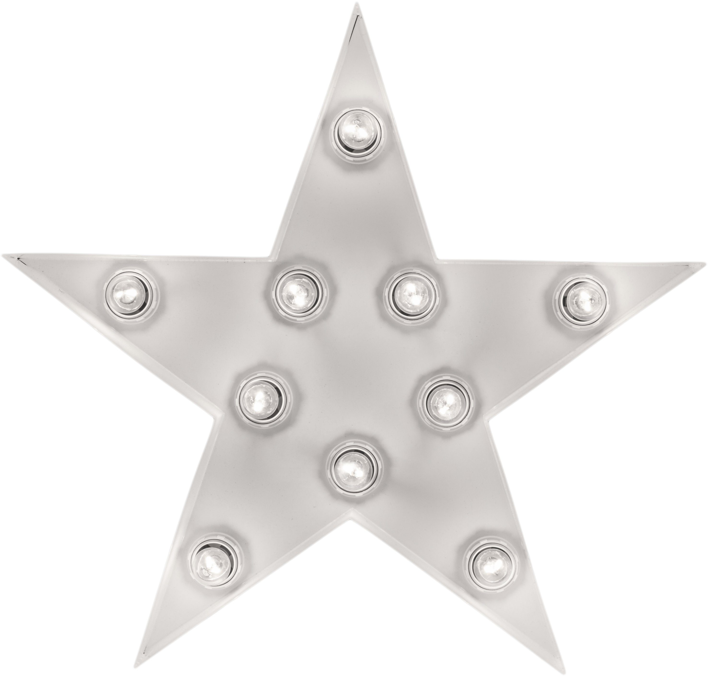 Star Leuchtmittel, (exkl)- Lichtquellen LIGHTS cm 38x38 LED MARQUEE ohne Wandlampe, E14 10 Tischlampe Star, Warmweiß, Dekolicht