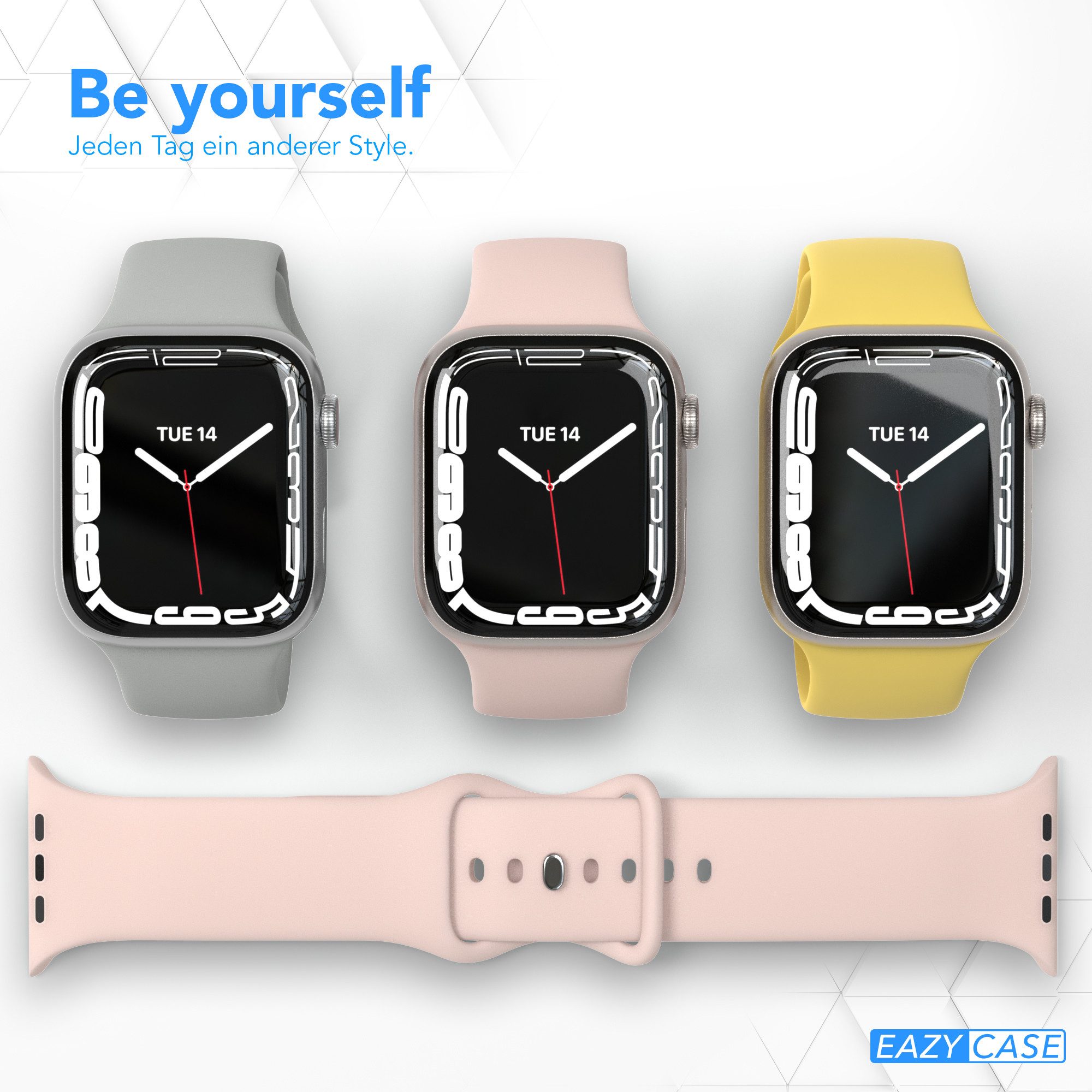 EAZY CASE Smartwatch-Armband Silikon Armband iWatch 11 10 9 8 7 6 5 4 3 2 SE Ultra, Apple Watch Ersatzarmband Silikon 38-42 mm Sport Rosé Outdoor – Bild 2 von 5