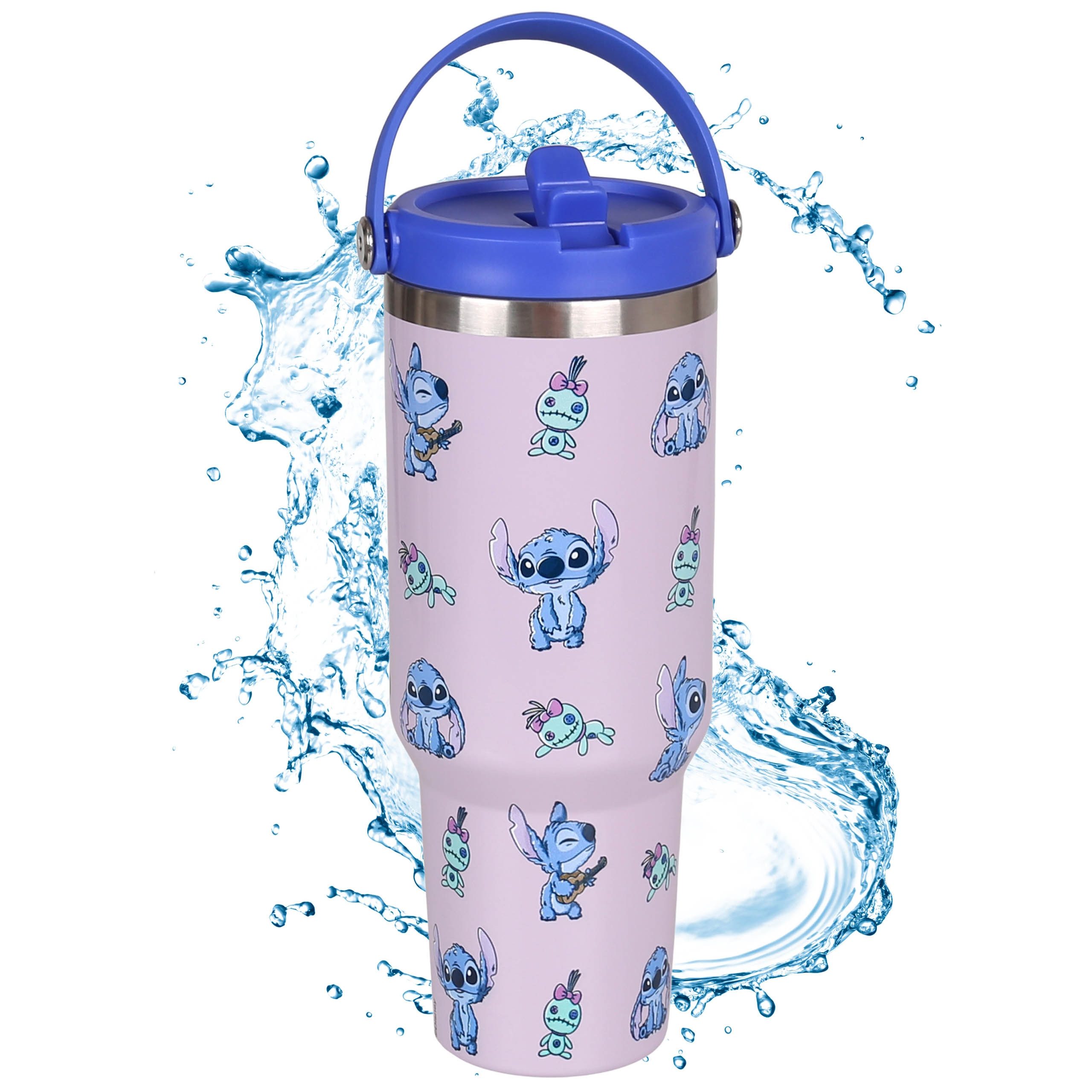 Disney Thermobecher Disney Stitch Thermobecher 1,18 l mit Deckel, Mundstück & Henkel
