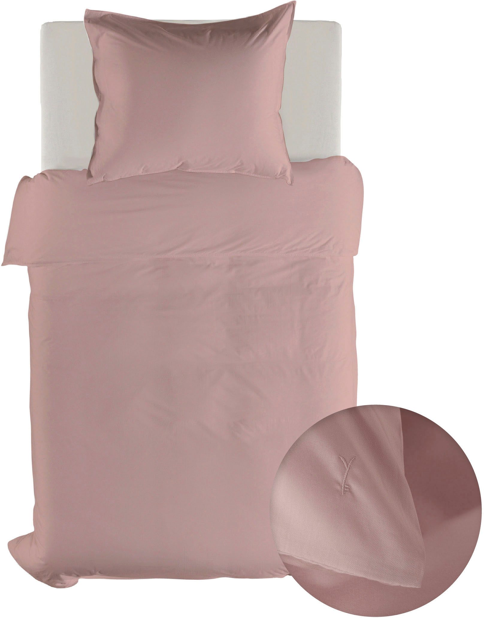 YELLOW Bettwäsche Suite-Mumbai, Perkal, 2 teilig, Uni Design, 100% Baumwolle ab 135x200 cm.