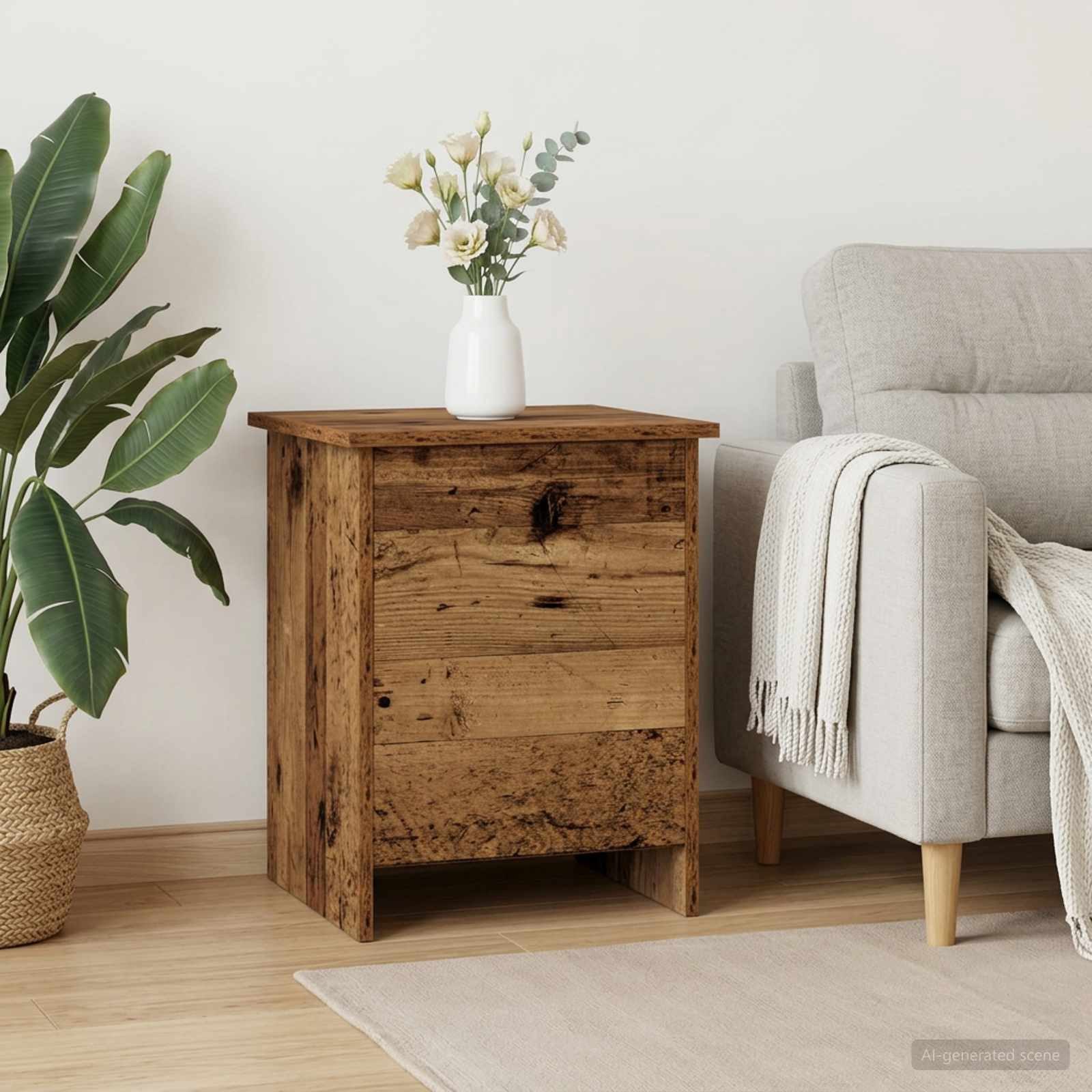 vidaXL Aufbewahrungsbox Aufbewahrungstruhe Altholz 40 x 40 x 50 cm Holzwerkstoff (1 St)