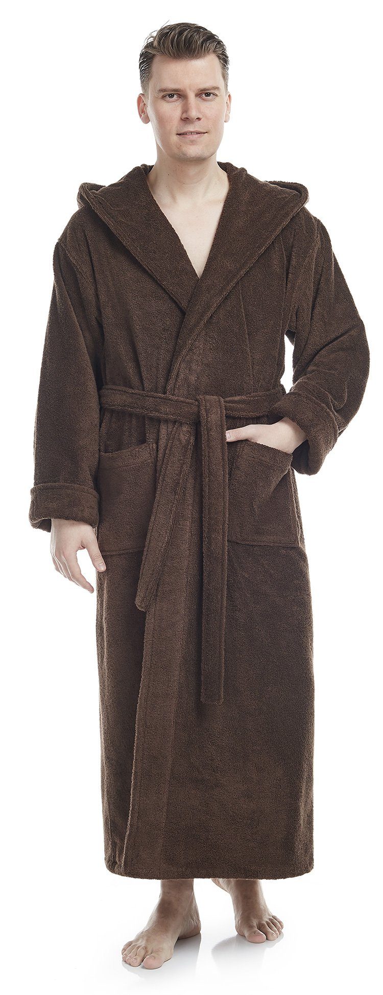 Arus Herrenbademantel Hood'n Full, 100% Baumwolle, günstig online kaufen