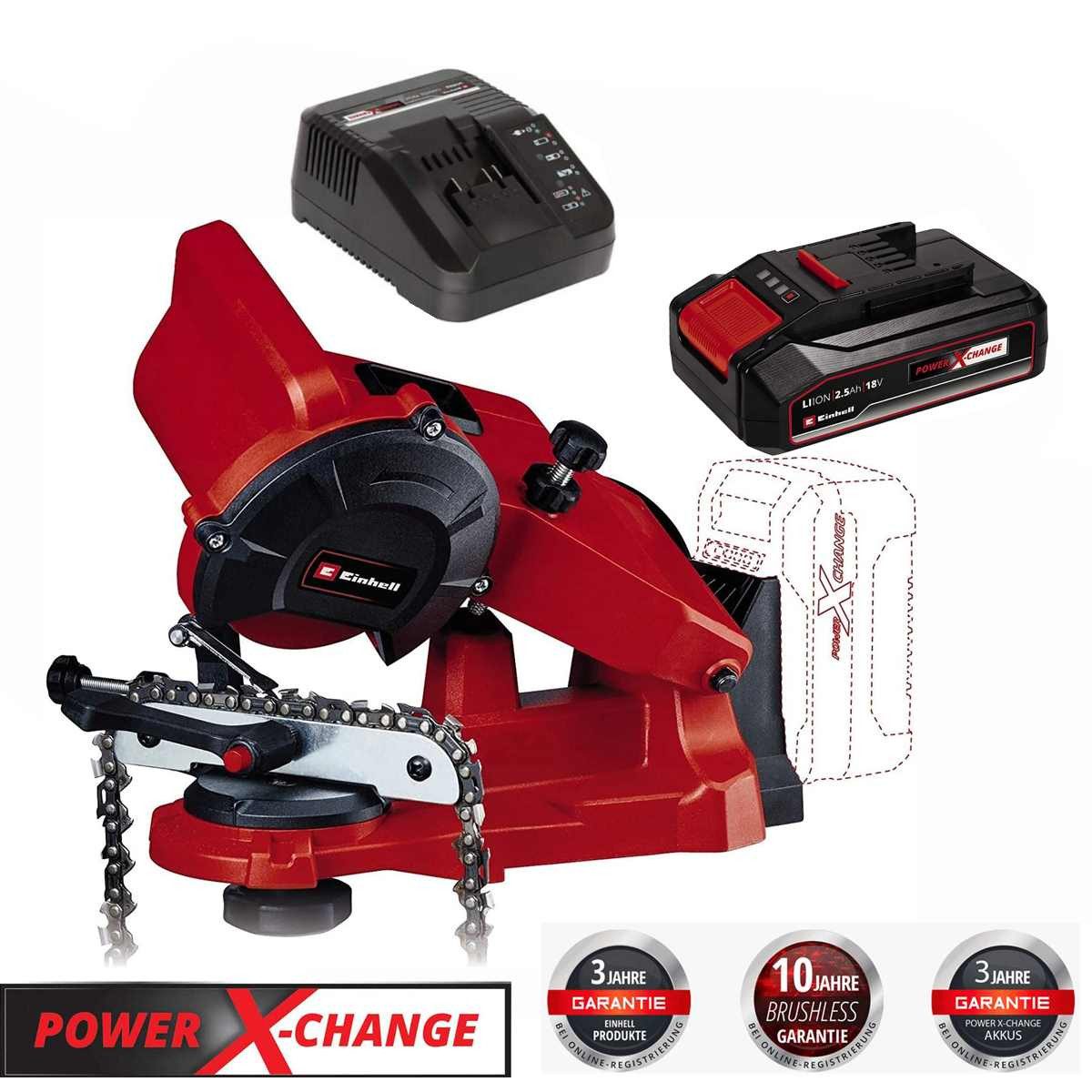 Einhell Sägekettenschärfgerät Sägekettenschärfgerät GE-CS 18 Li – 18V +Akku 2.5 Ah / Ladegerät
