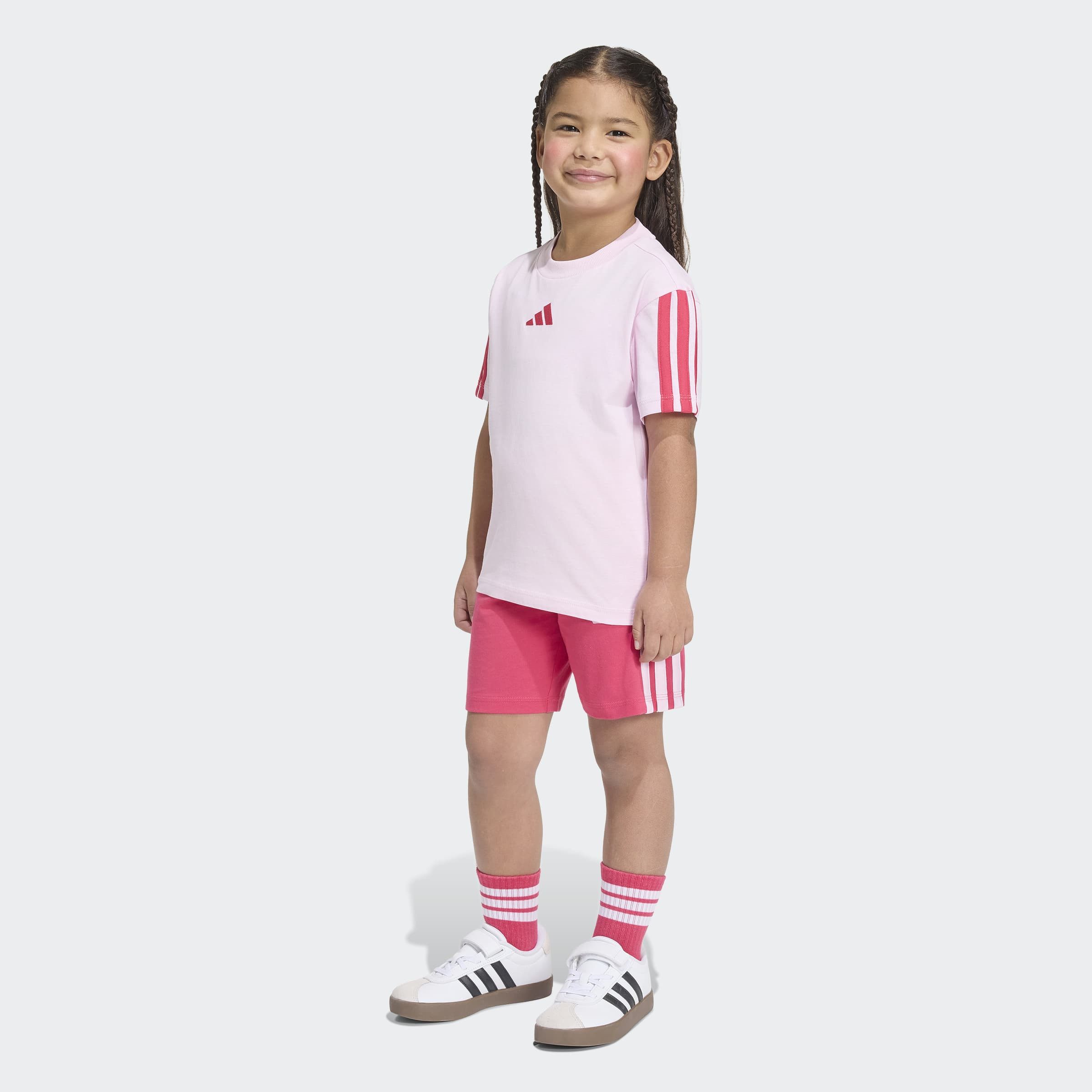 adidas Sportswear Trainingsanzug LK 3S T-SET 160 (2-tlg), für Kinder, mit 2 Teilen, aus Baumwolle