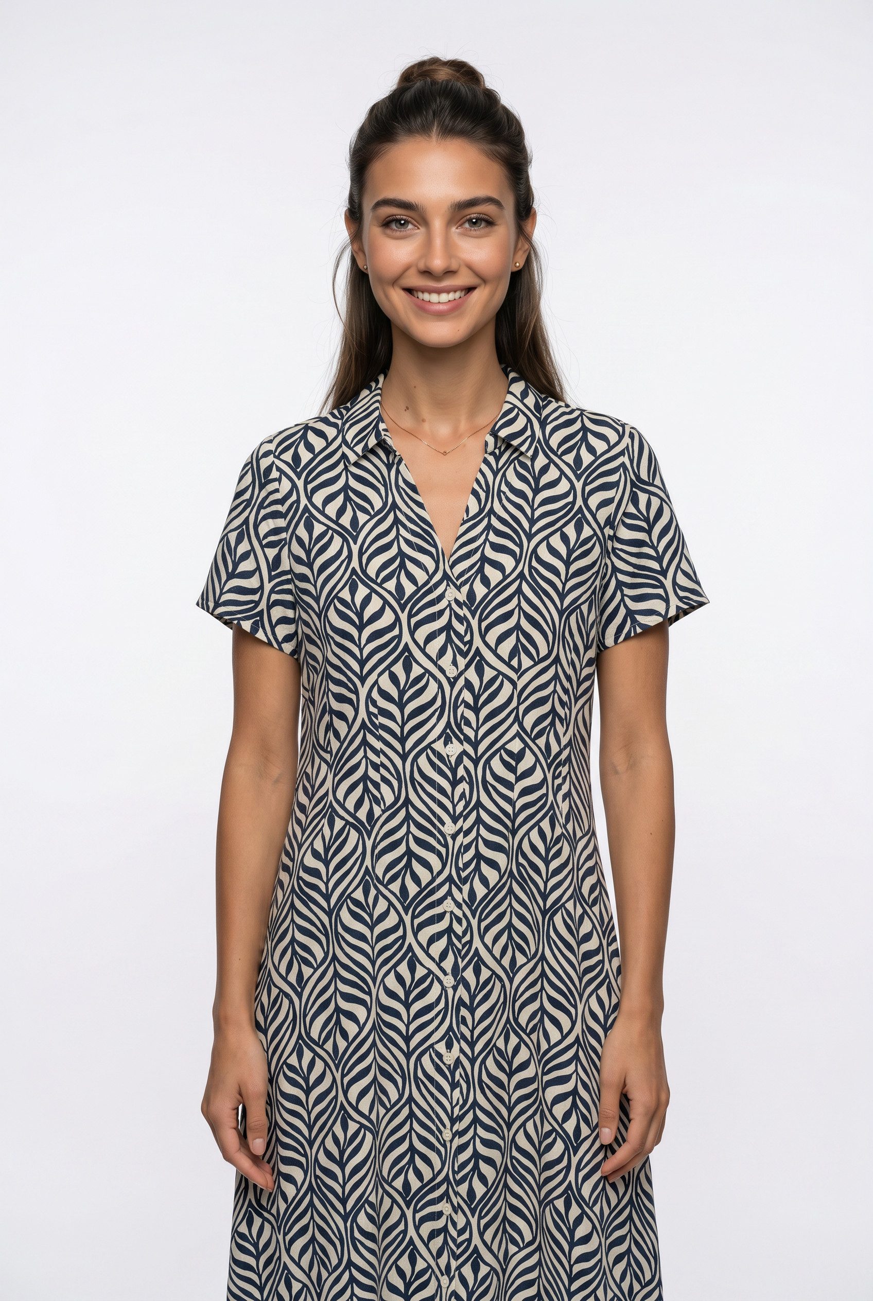 Vero Moda Blusenkleid VMJOSIE S/S CALF SHIRT DRESS WVN GA Viskosemischung, regular fit