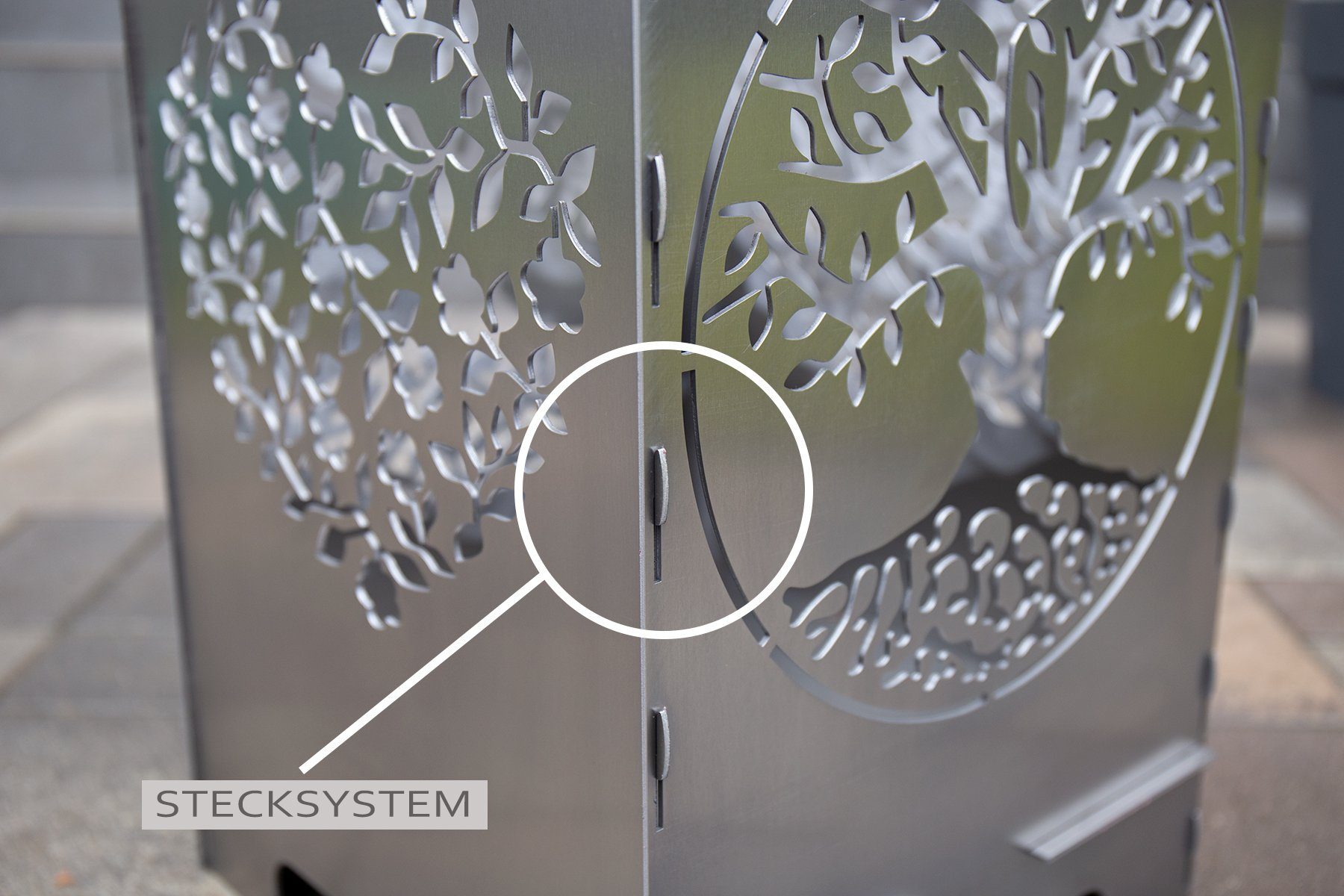 tuning-art Feuerkorb FK01-H45 Feuertonne Feuerschale Rostpatina Massiv Stabiler Stand