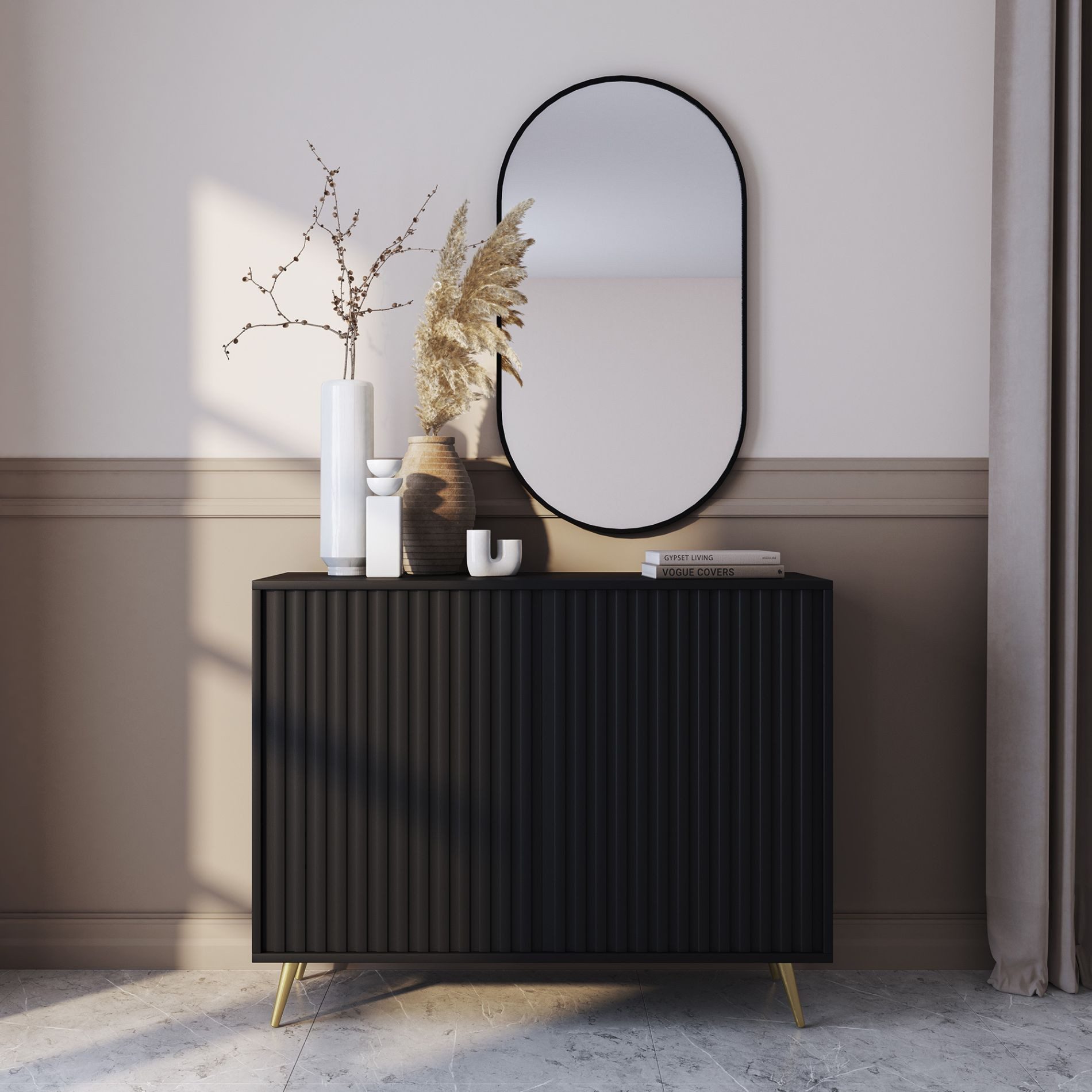 Selsey Sideboard BELLO, 2-türig mit Lamellenfronten günstig online kaufen